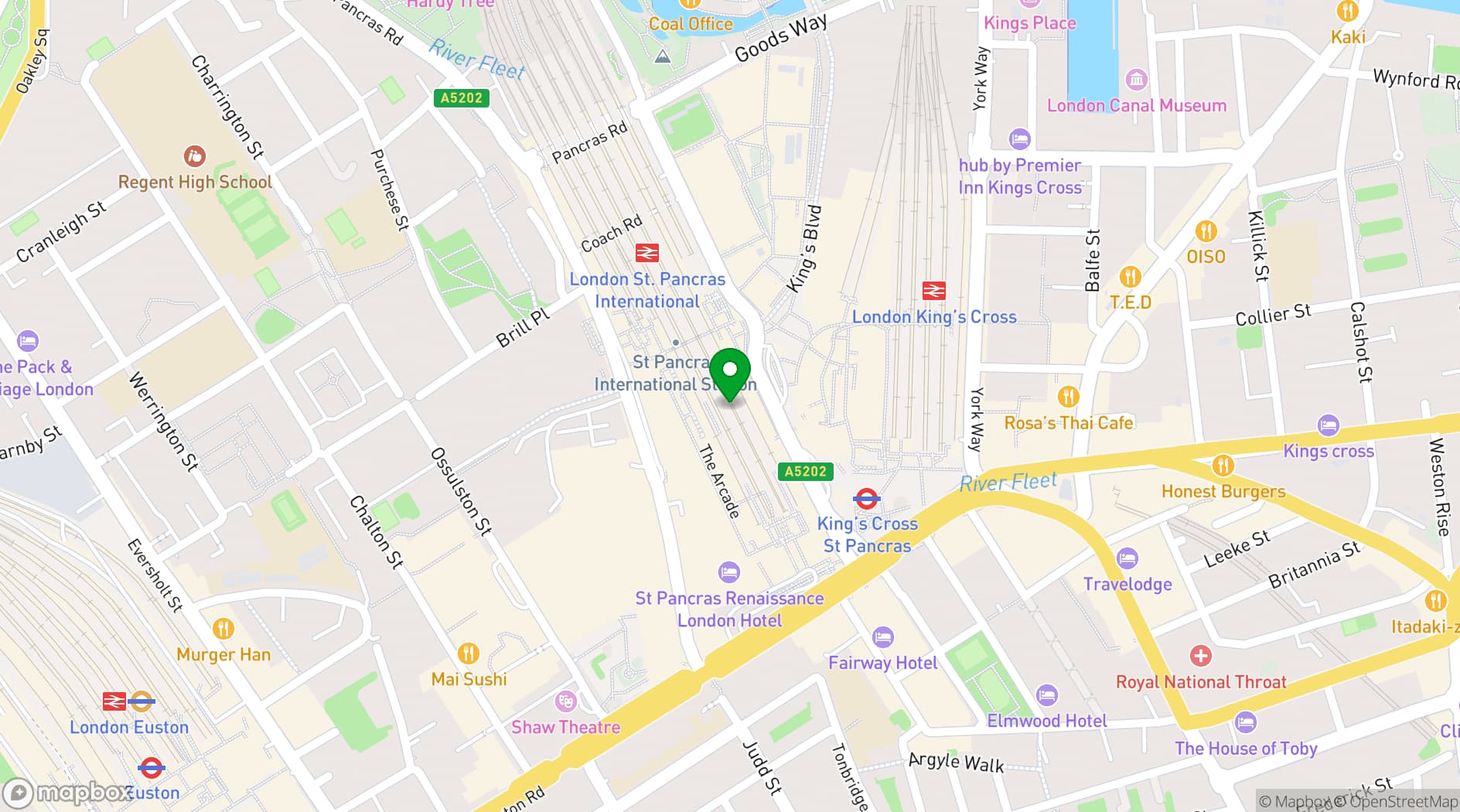 Map showing St Pancras Brasserie and Champagne Bar by Searcys 