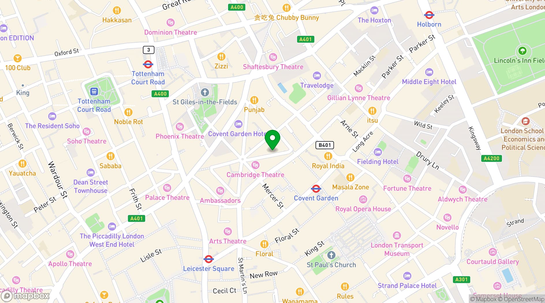 Map showing Donmar Warehouse
