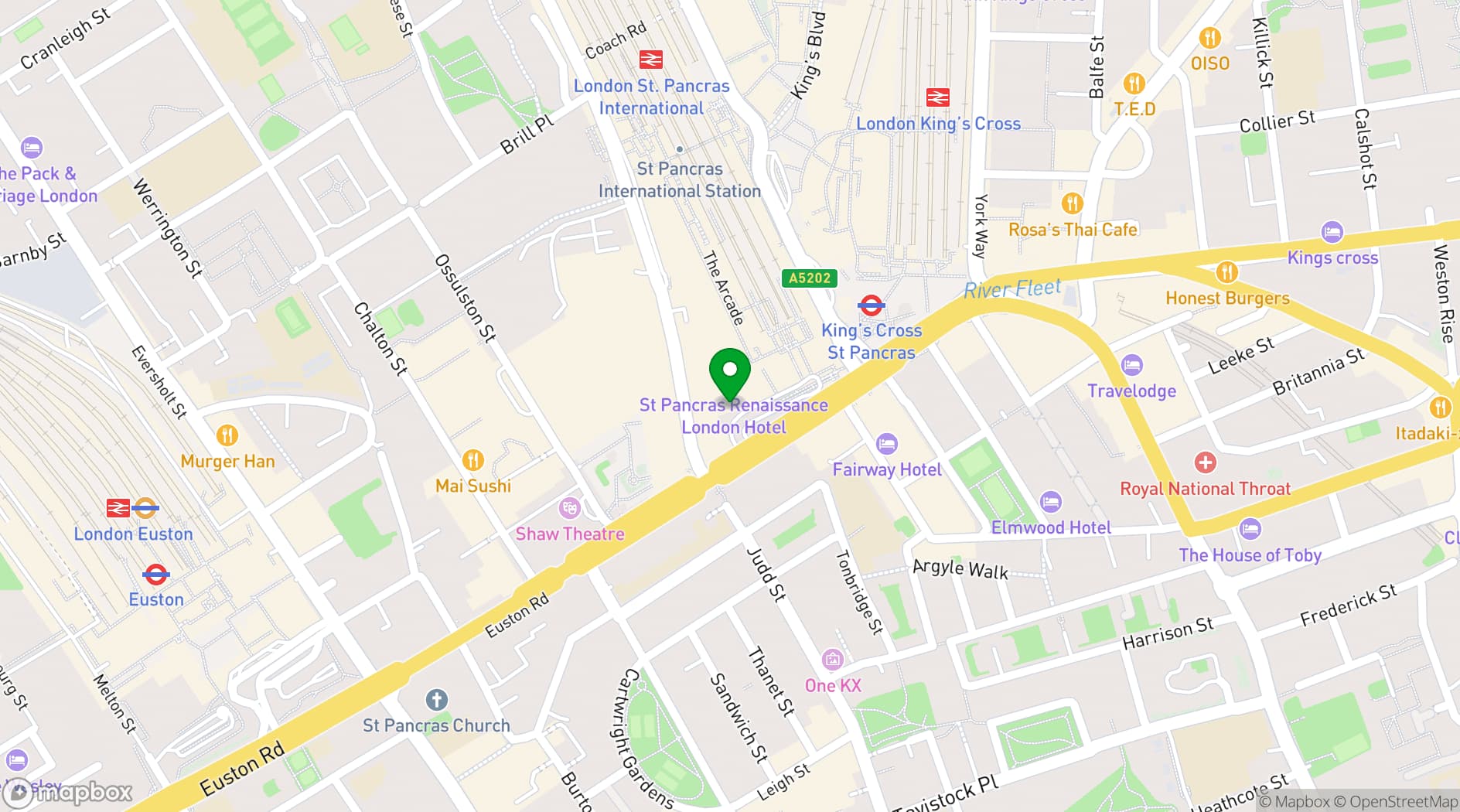Map showing RoofGarden St. Pancras