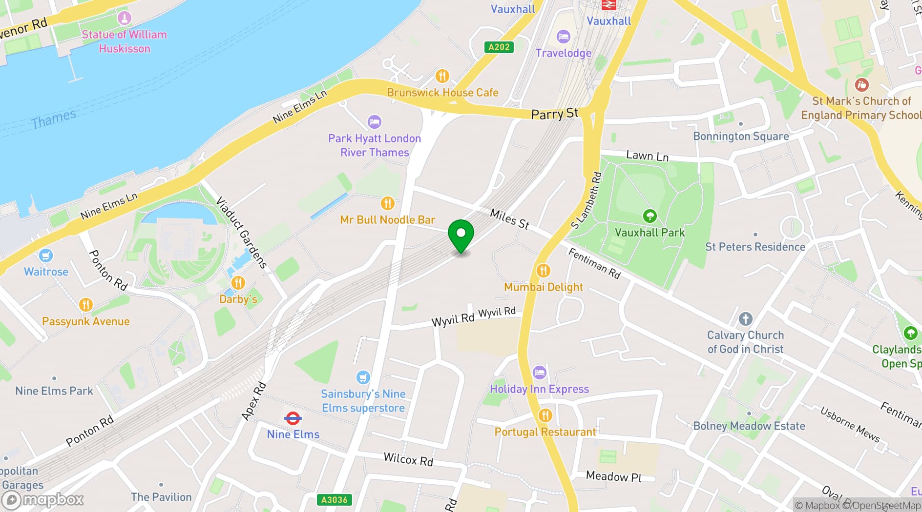 Map showing Tensor Studios
