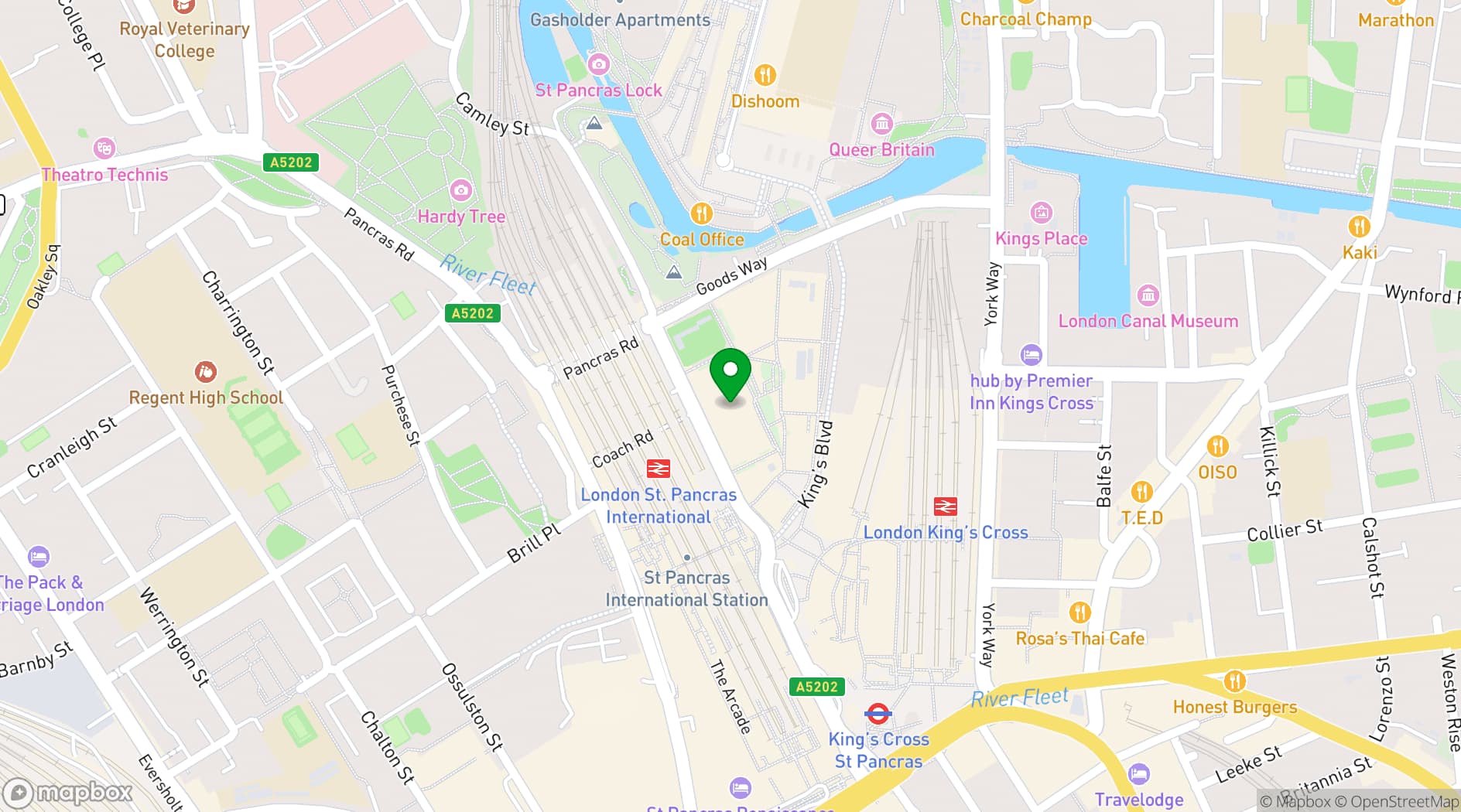 Map showing Drake & Morgan at King's Cross