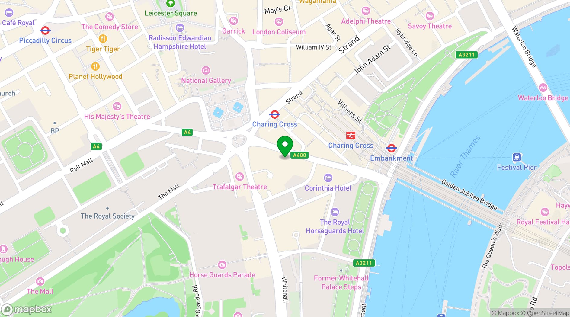 Map showing 8 Northumberland Avenue Filming Venue