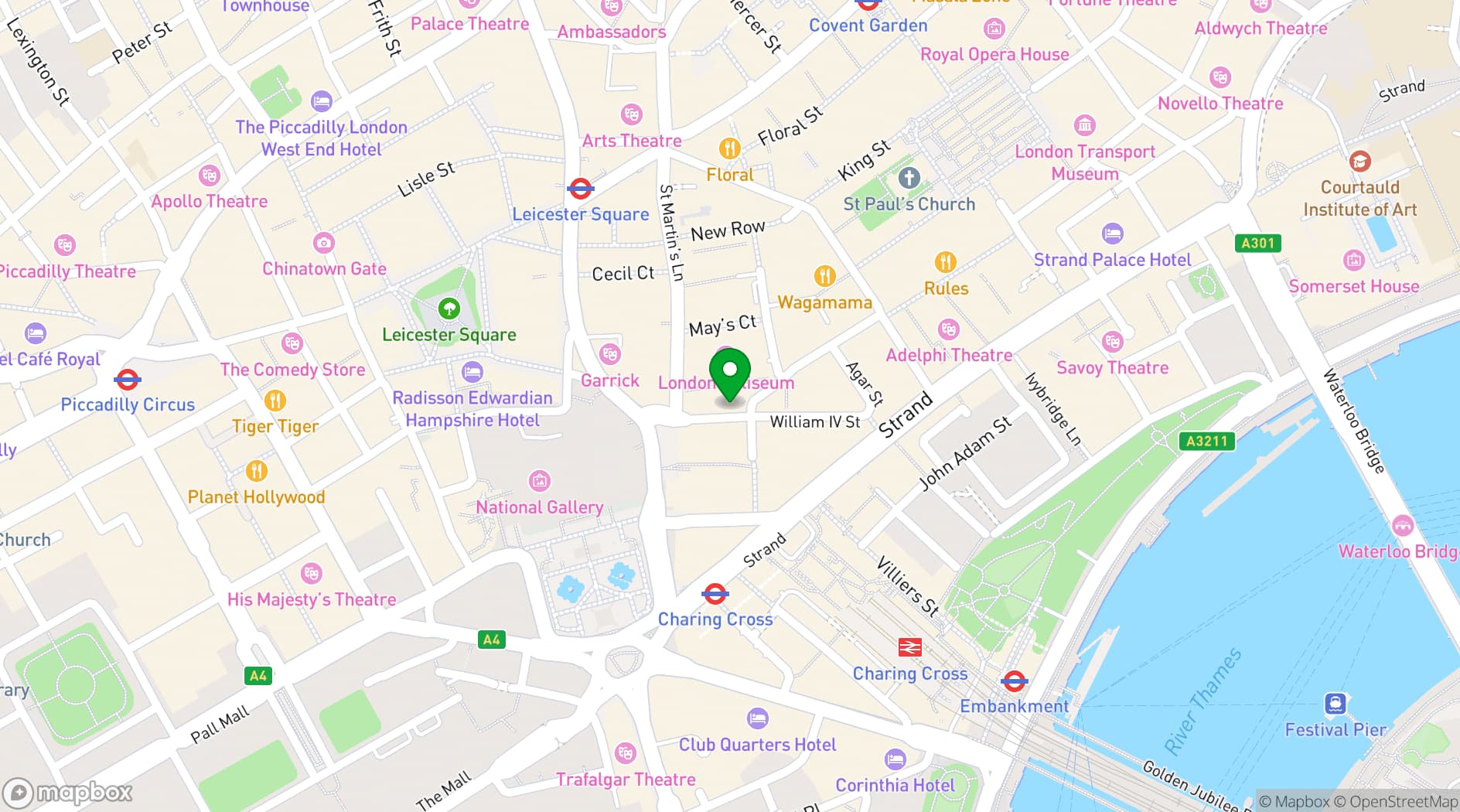 Map showing Tequila Mockingbird Covent Garden