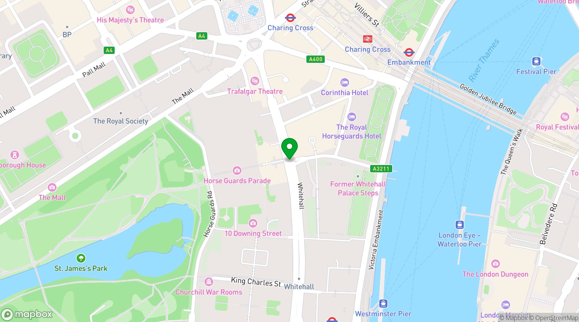 Map showing Banqueting House