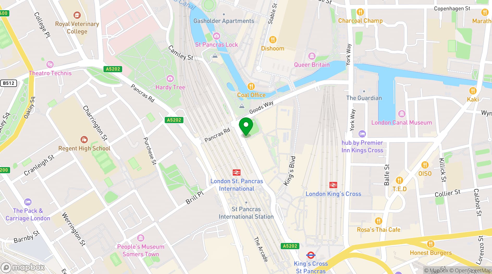 Map showing Pancras Square Library