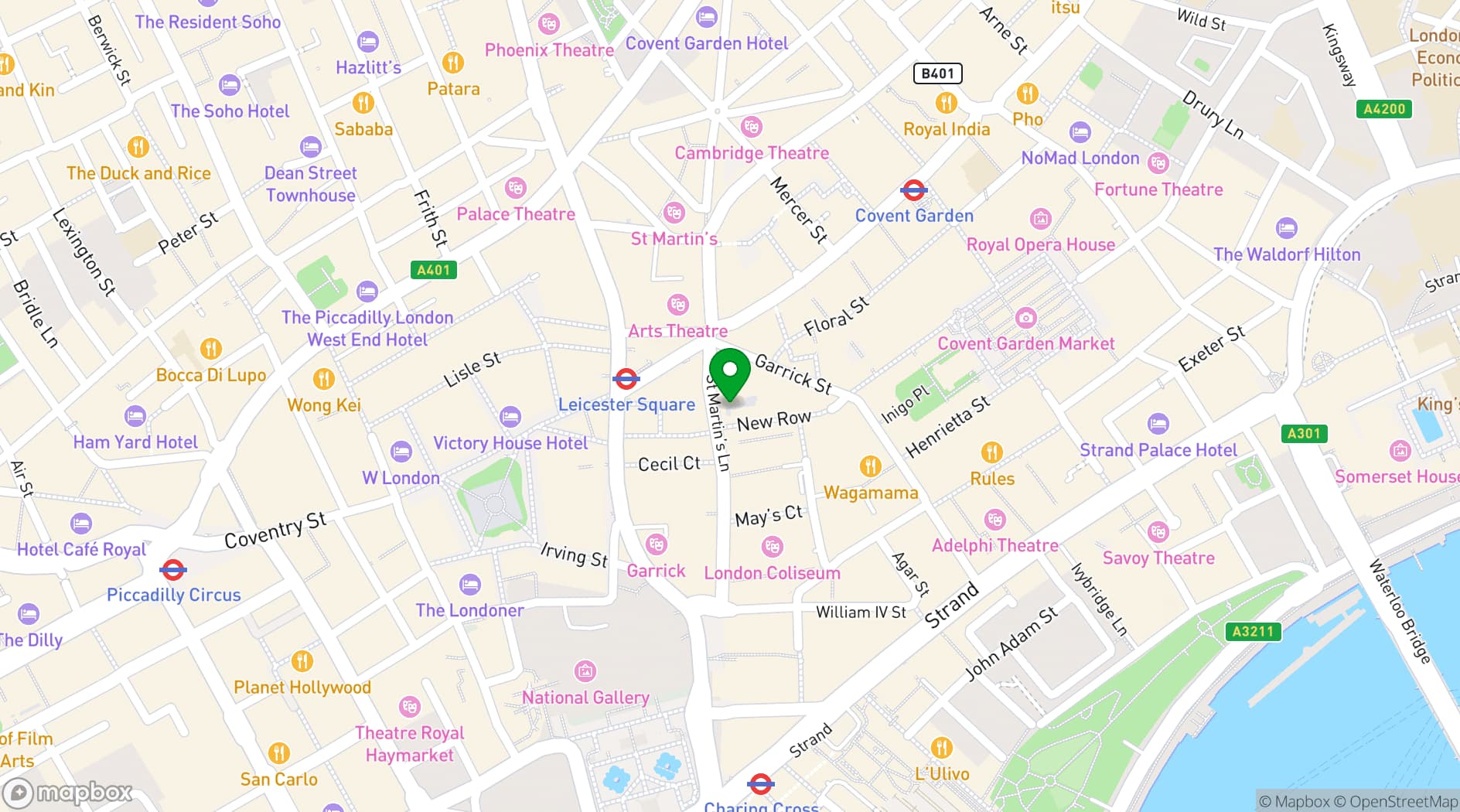 Map showing Spaces Covent Garden