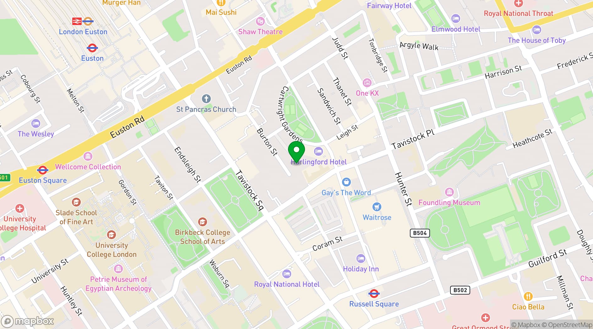 Map showing Holiday Inn London - Bloomsbury
