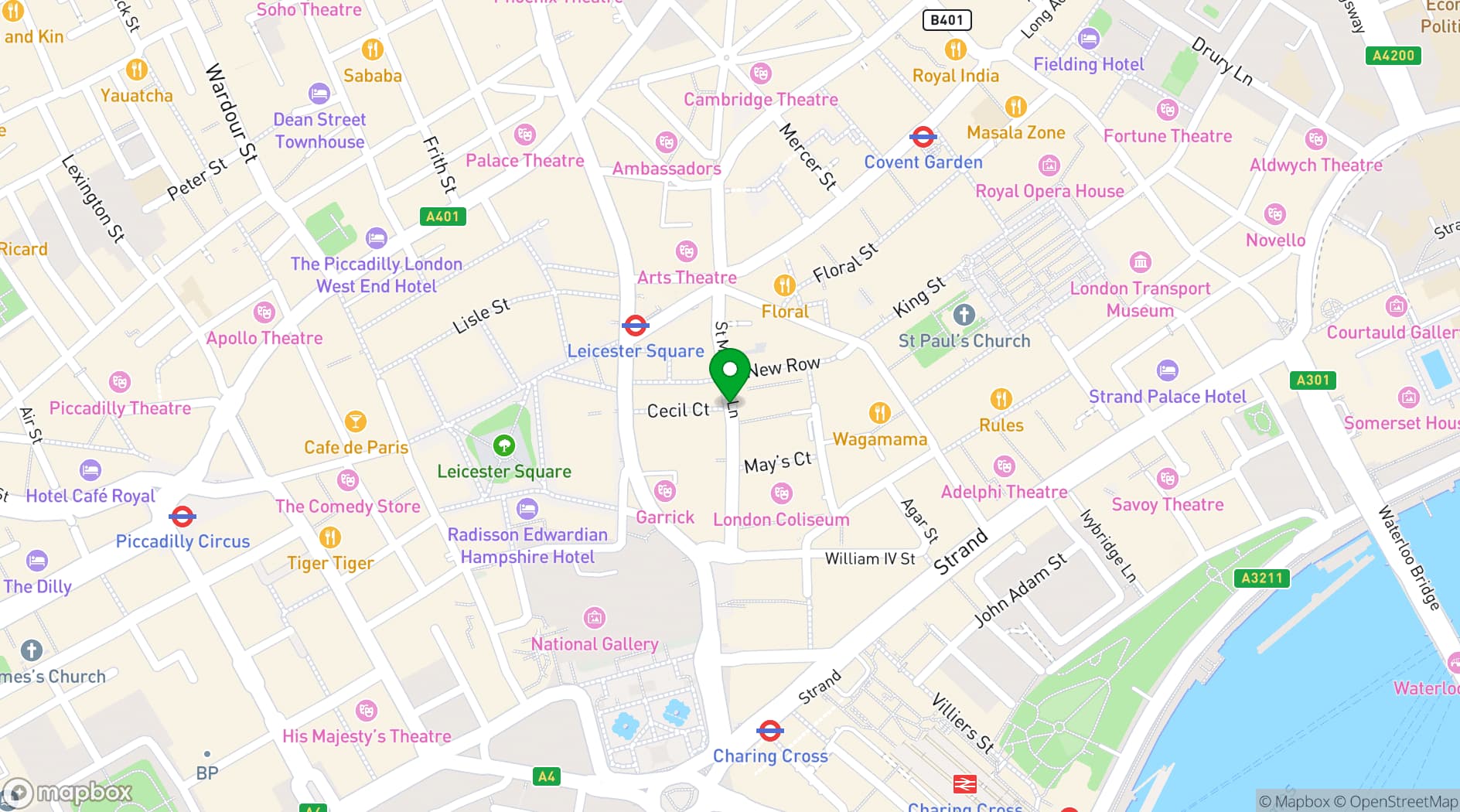Map showing Cote Brasserie St. Martin's Lane