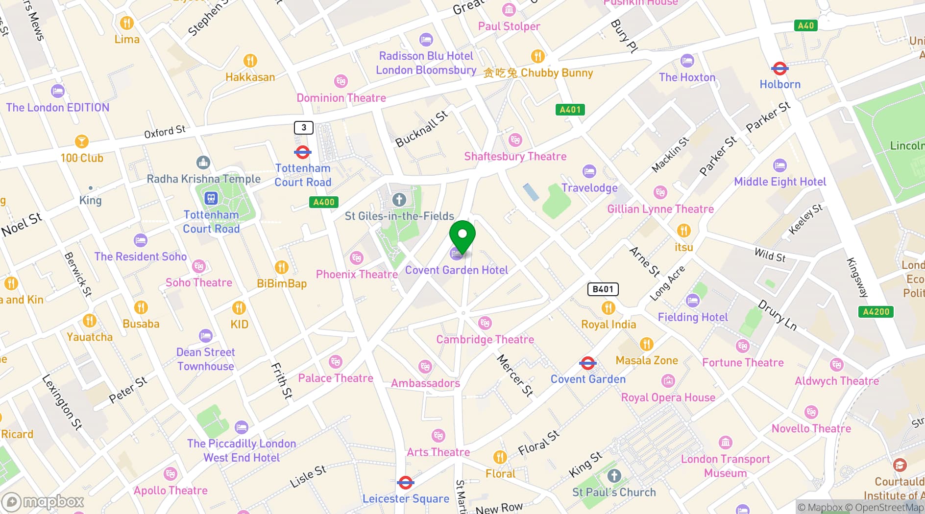 Map showing Brasserie Max