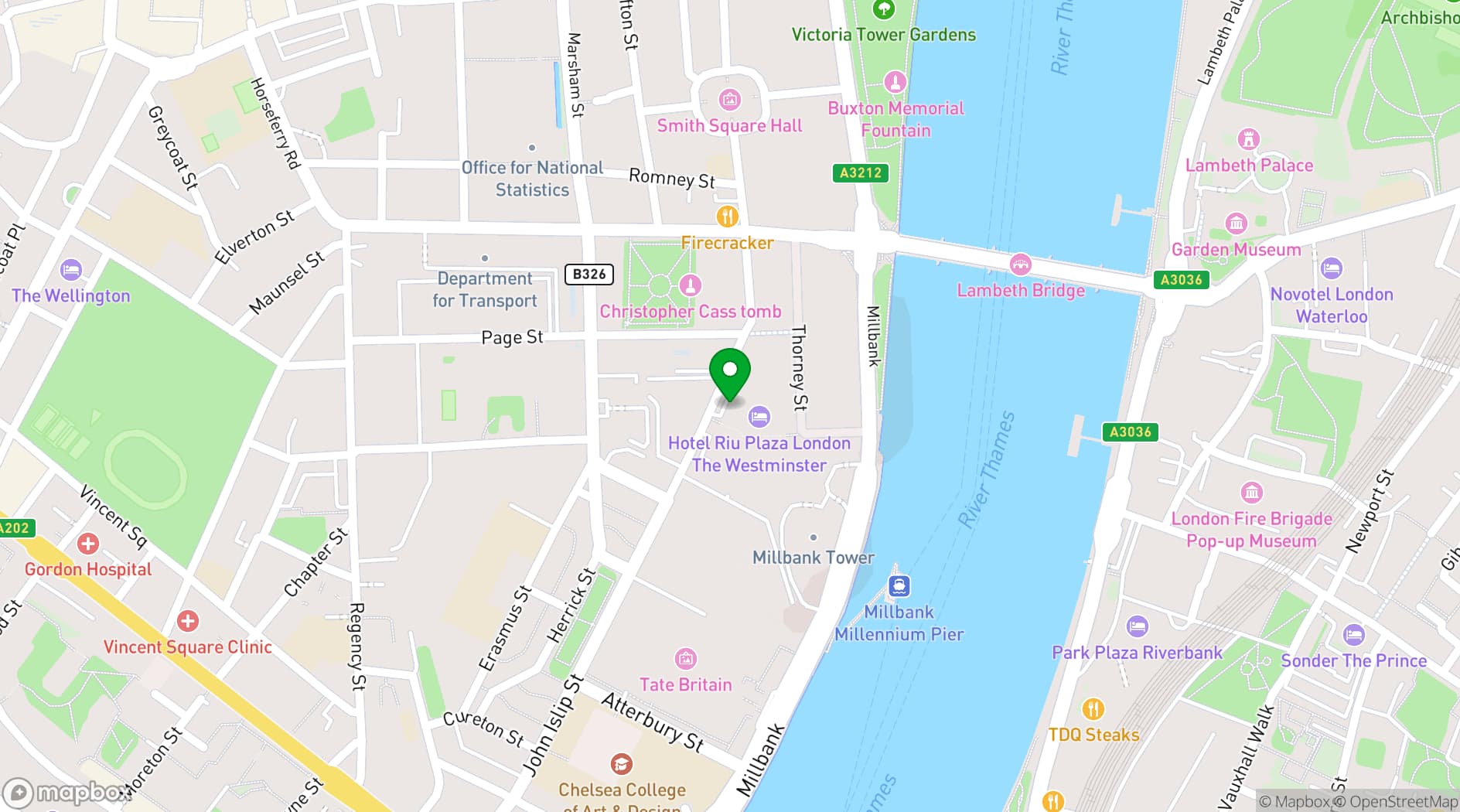 Map showing Hotel Riu Plaza London The Westminster