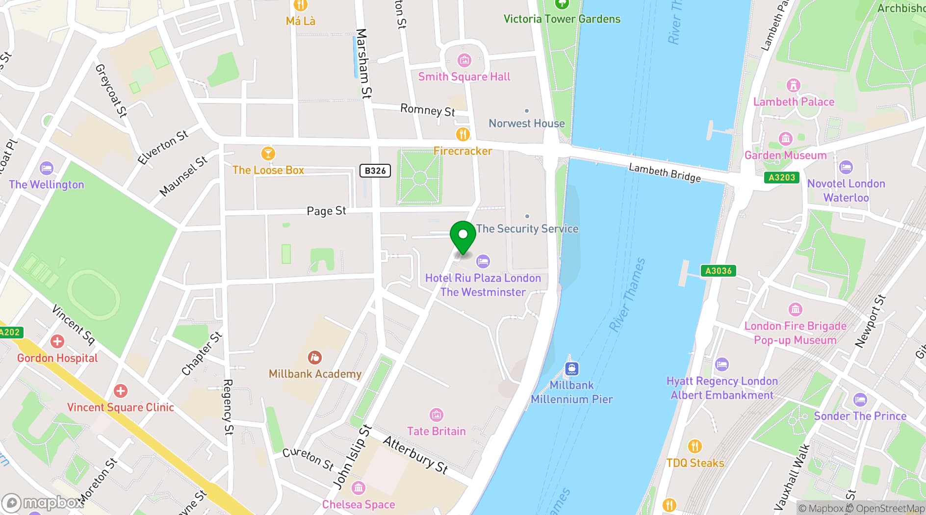 Map showing The Westminster Hotel