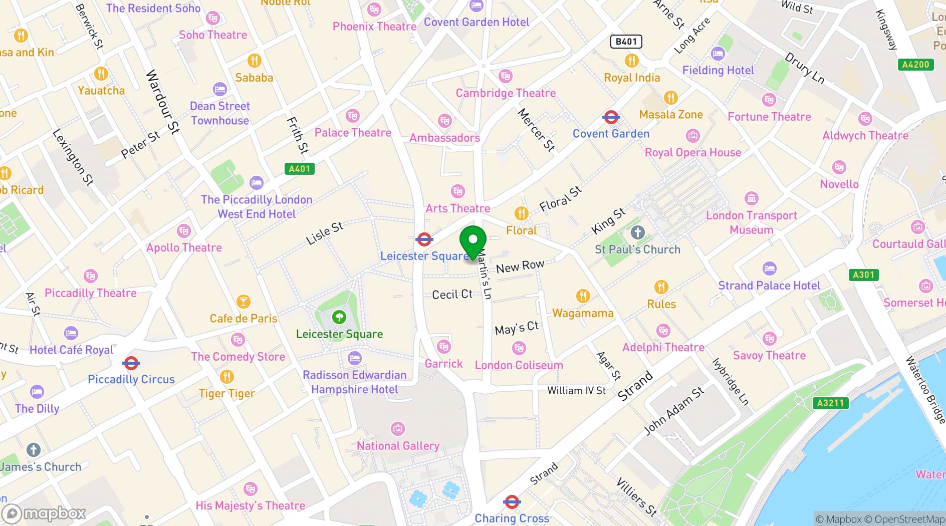 Map showing Noël Coward Theatre