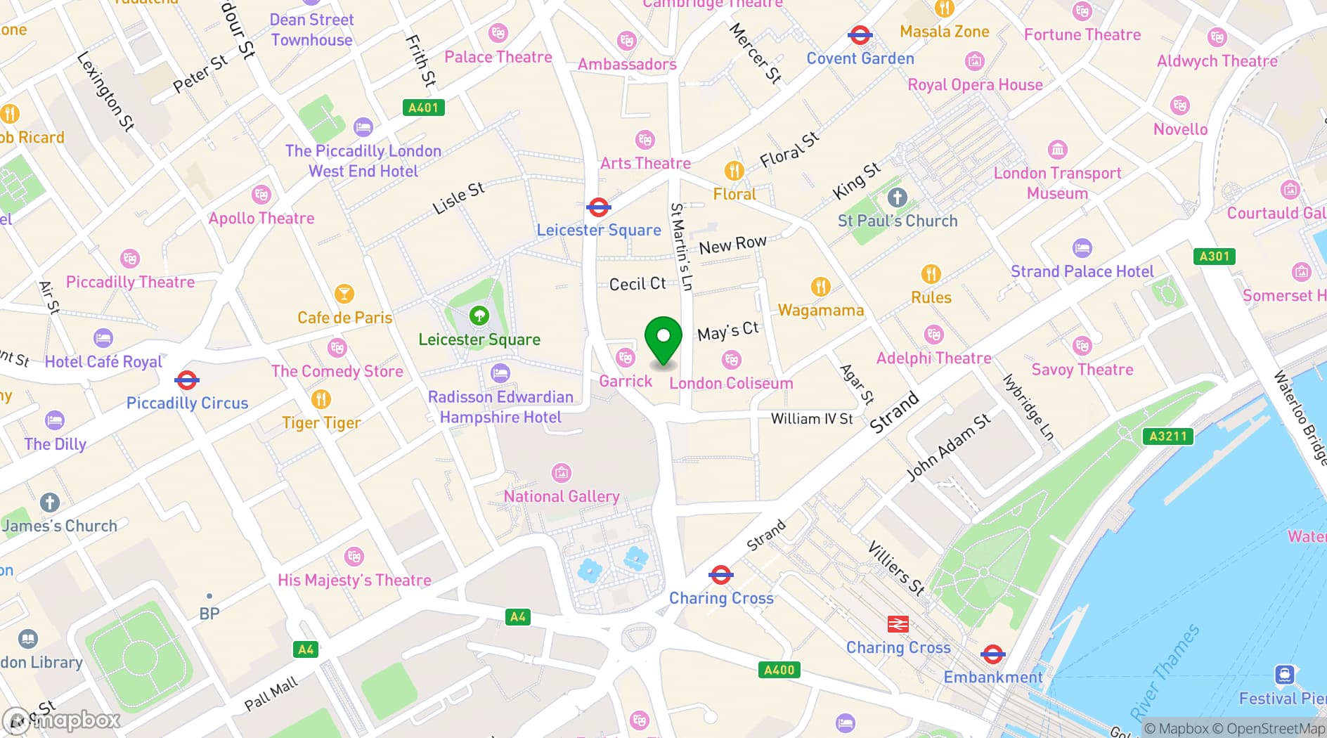 Map showing LIBRARY 