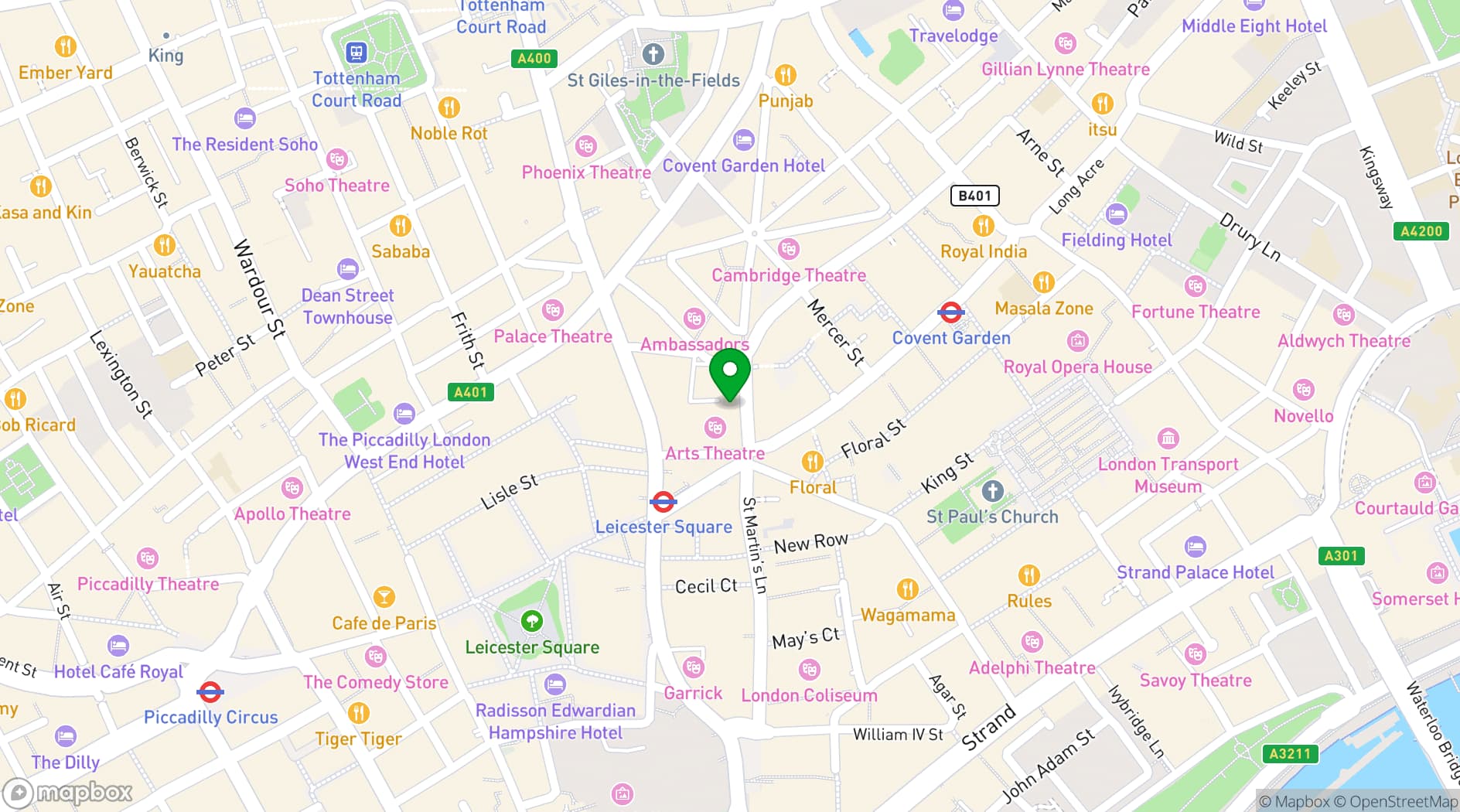 Map showing Gilgamesh London
