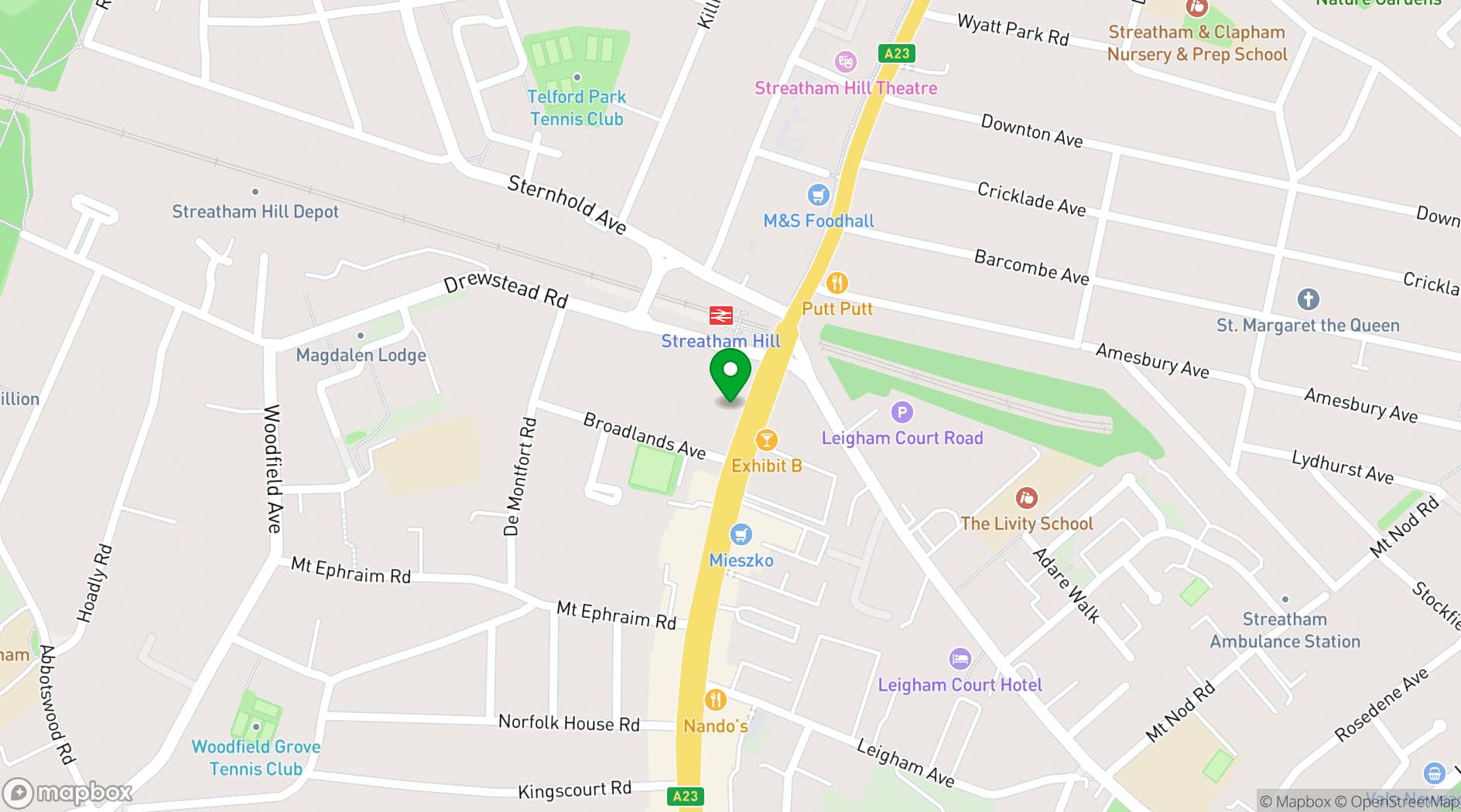 Map showing Hybrid Bar Restaurant