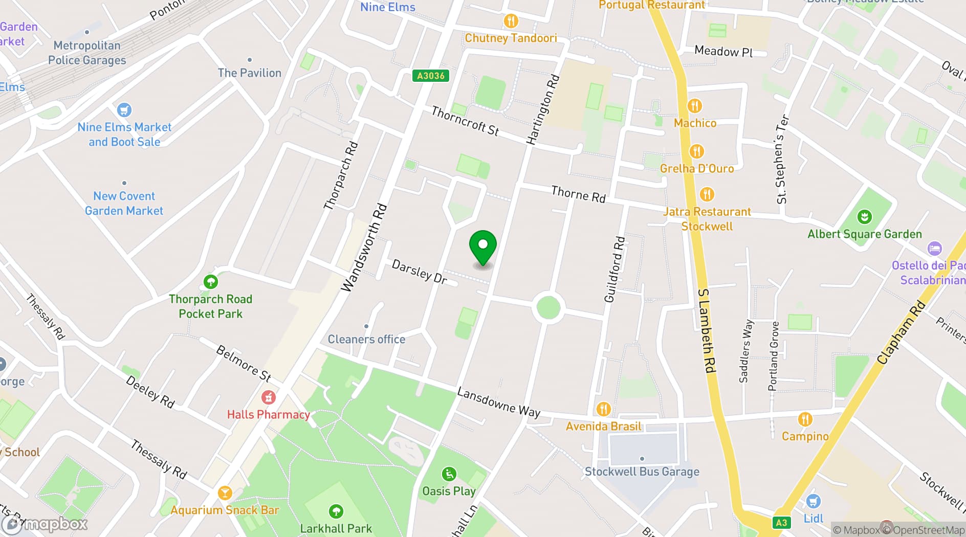 Map showing The Cavendish Arms 