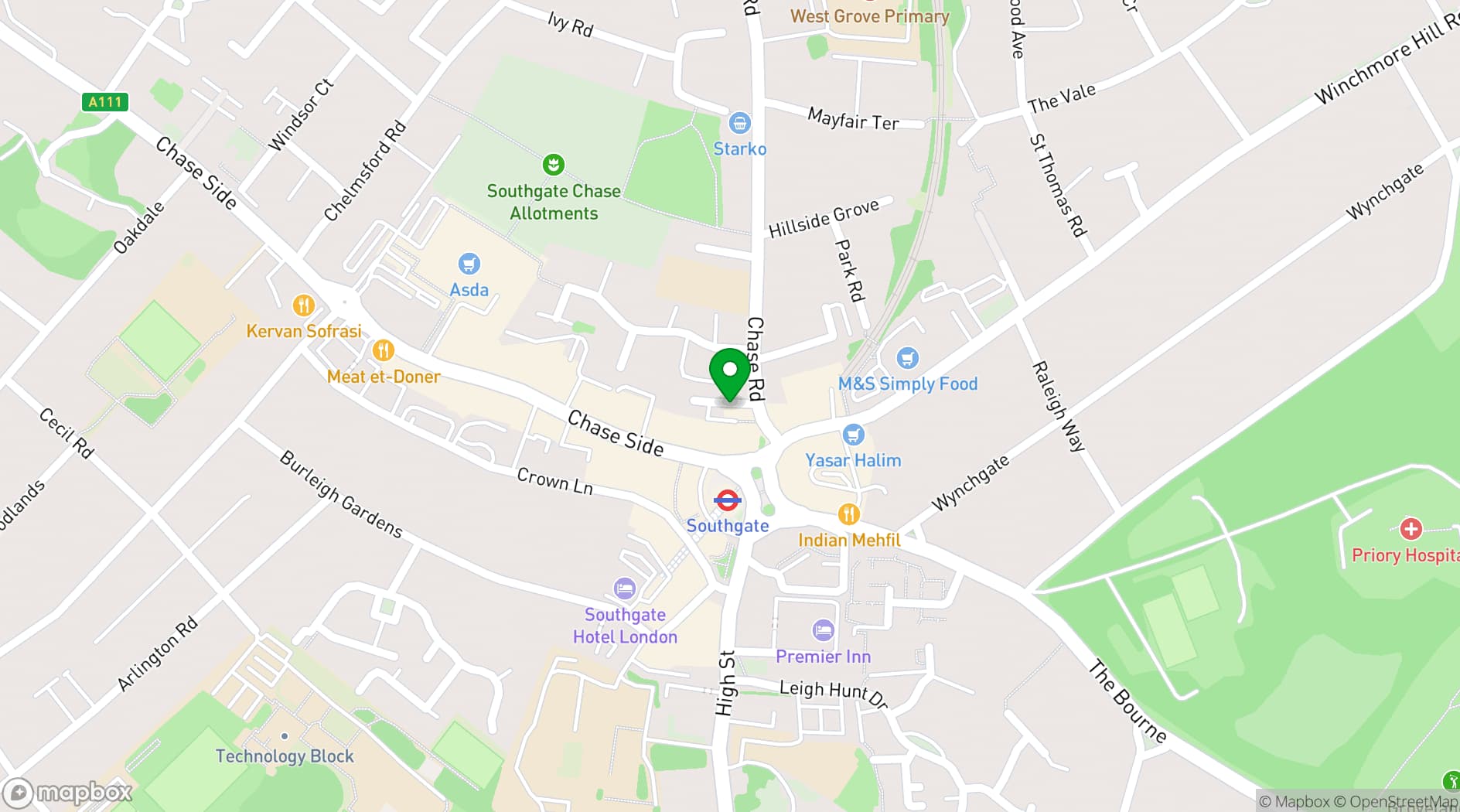 Map showing Southpoint House