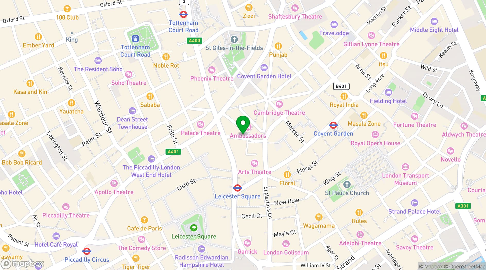 Map showing The Loft