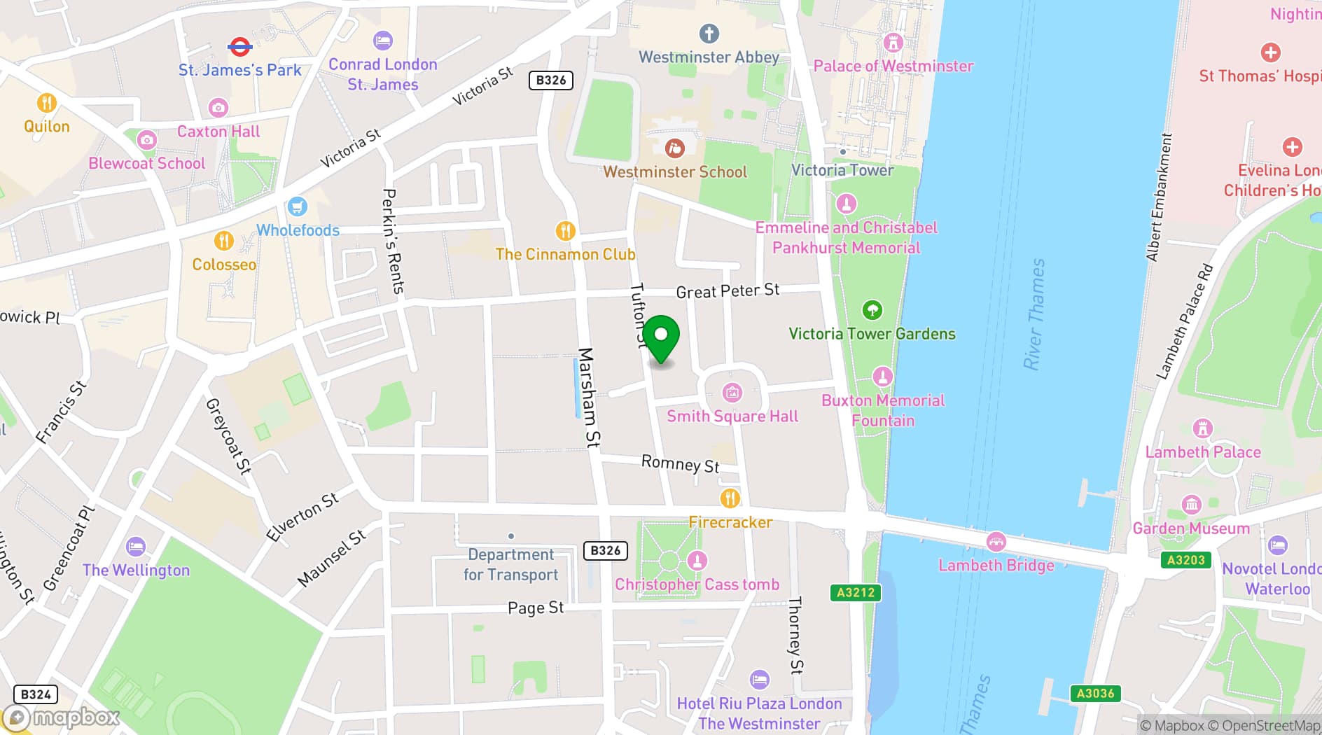 Map showing Centre for Policy Studies