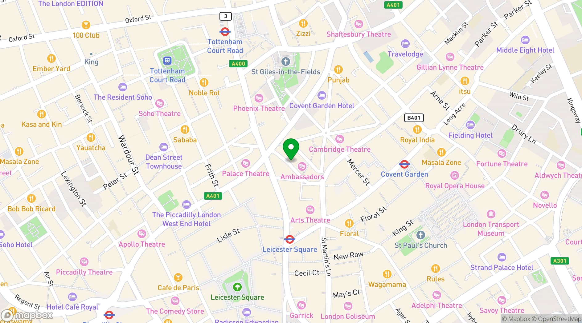 Map showing The Ivy Club