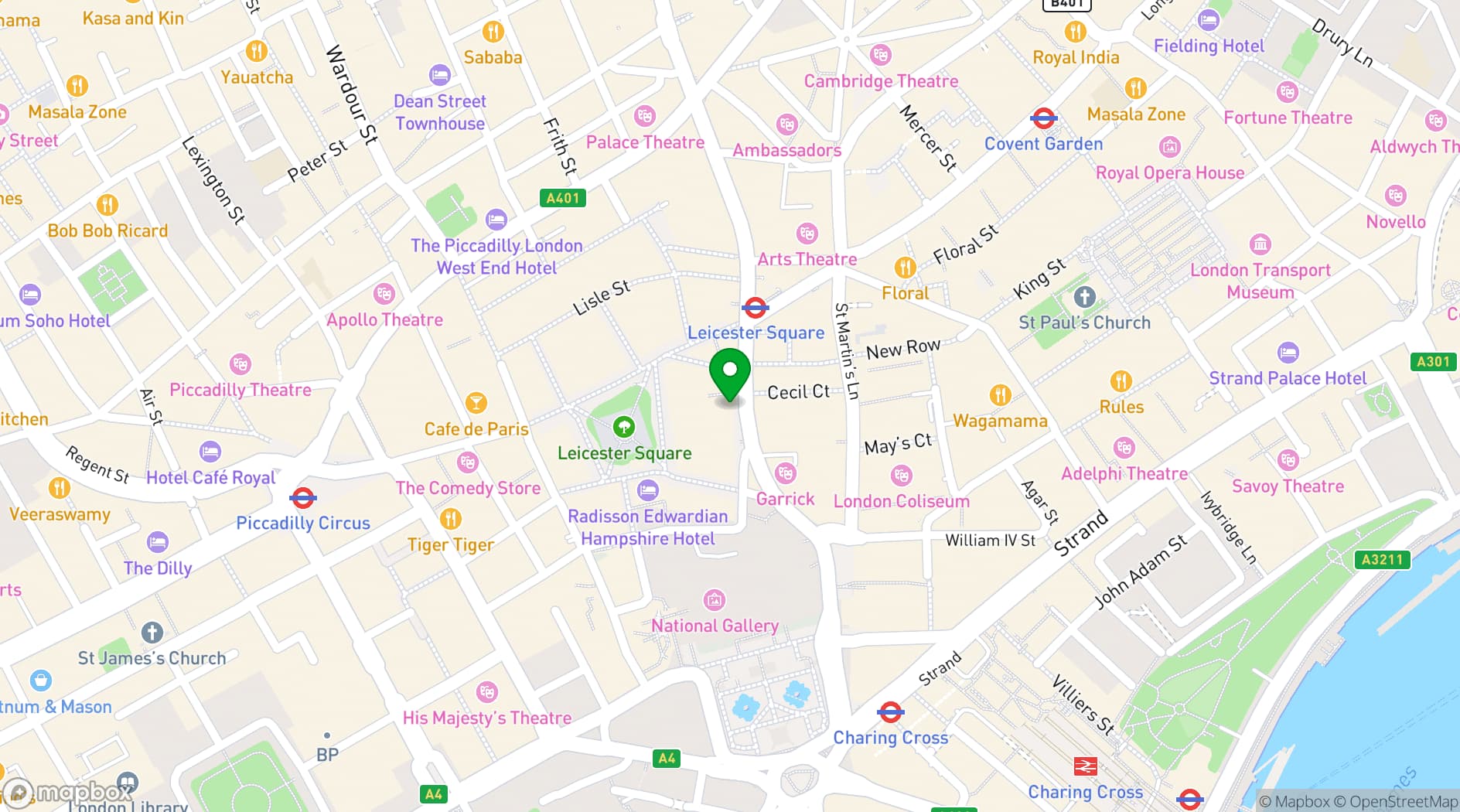 Map showing Miradora Rooftop