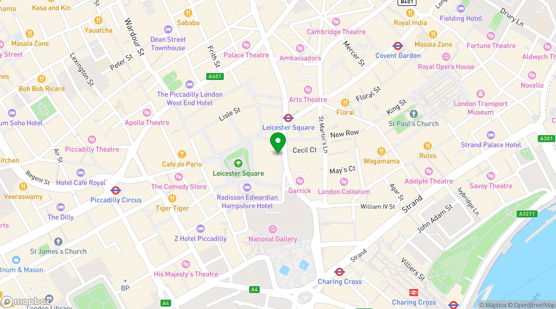 Map showing Miradora