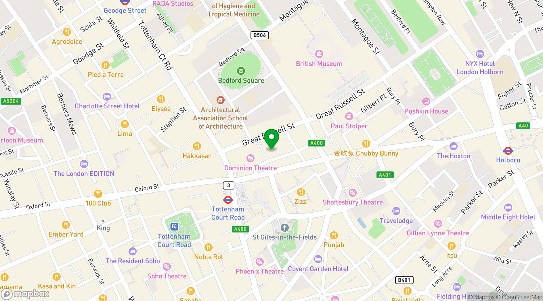 Map showing The Coral Room