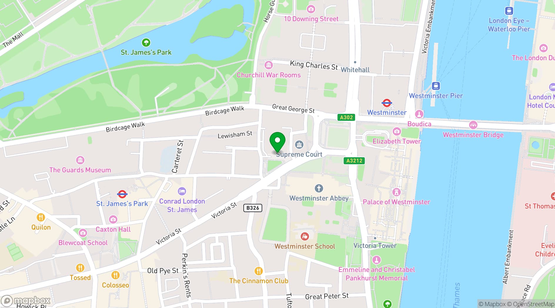 Map showing QEII Centre