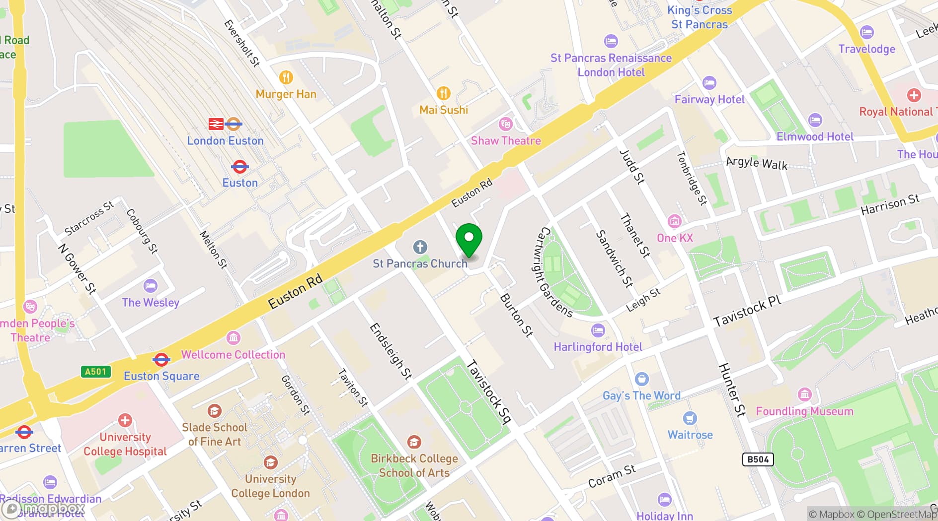 Map showing Wallacespace St Pancras