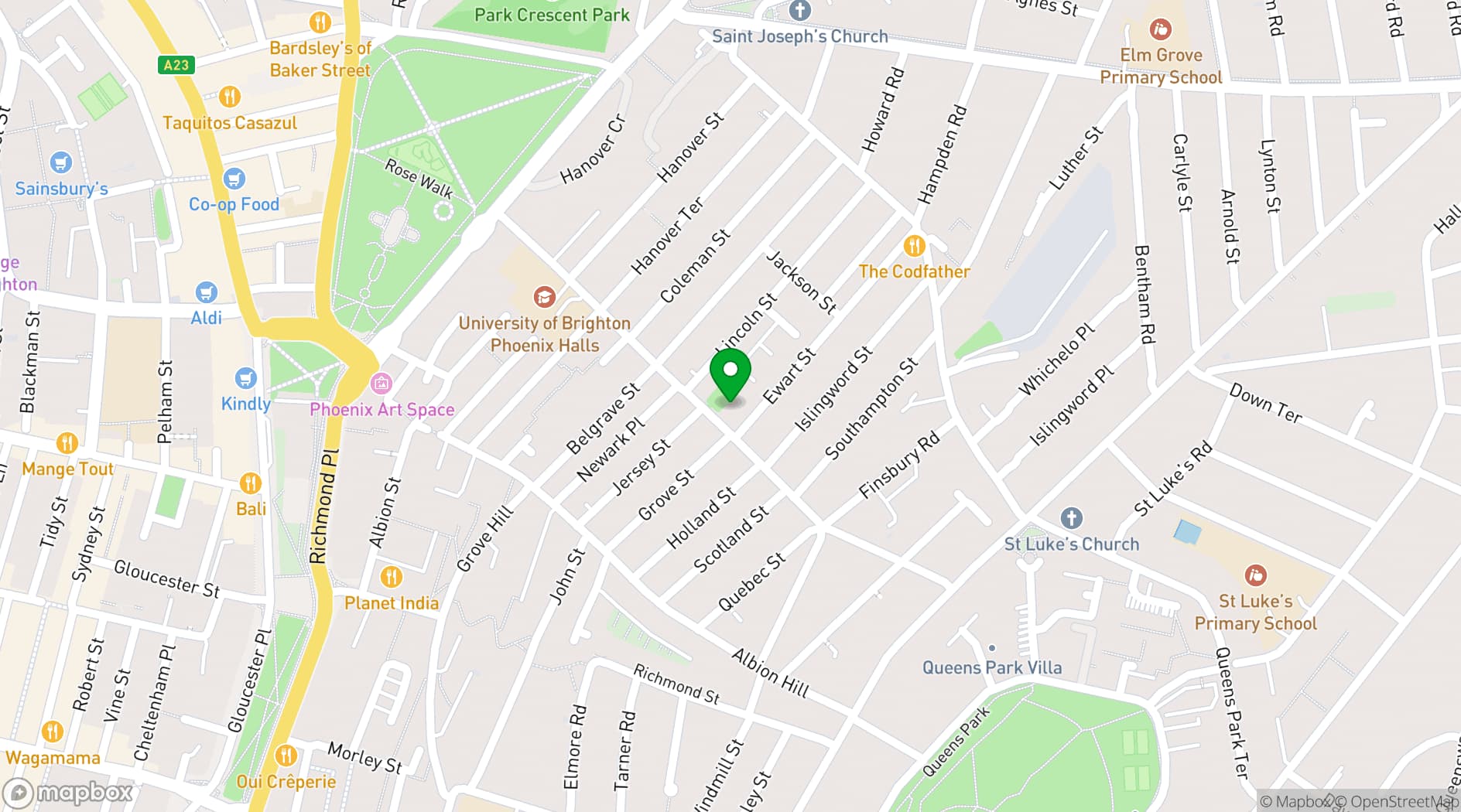 Map showing Hanover Community Centre