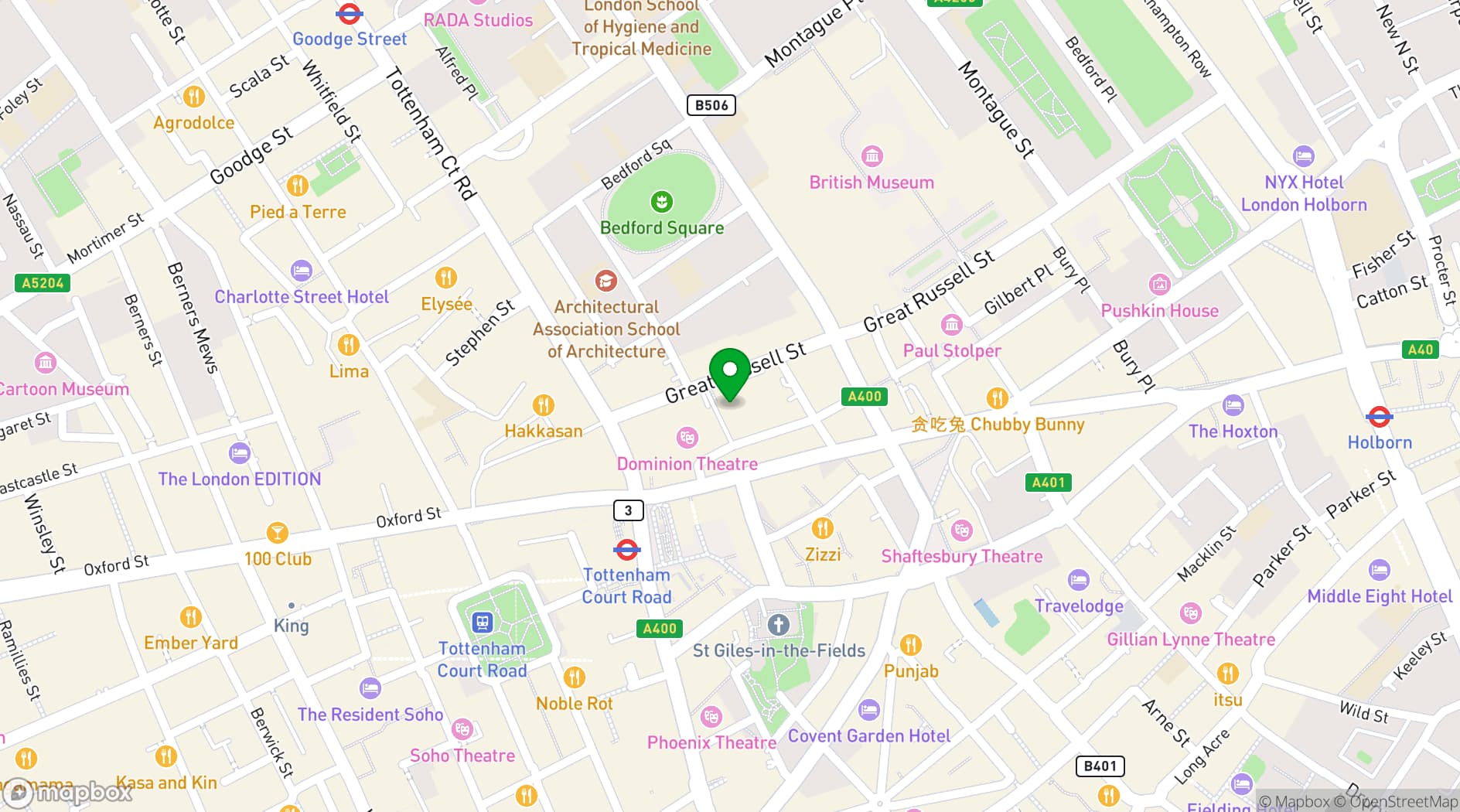 Map showing Dalloway Terrace