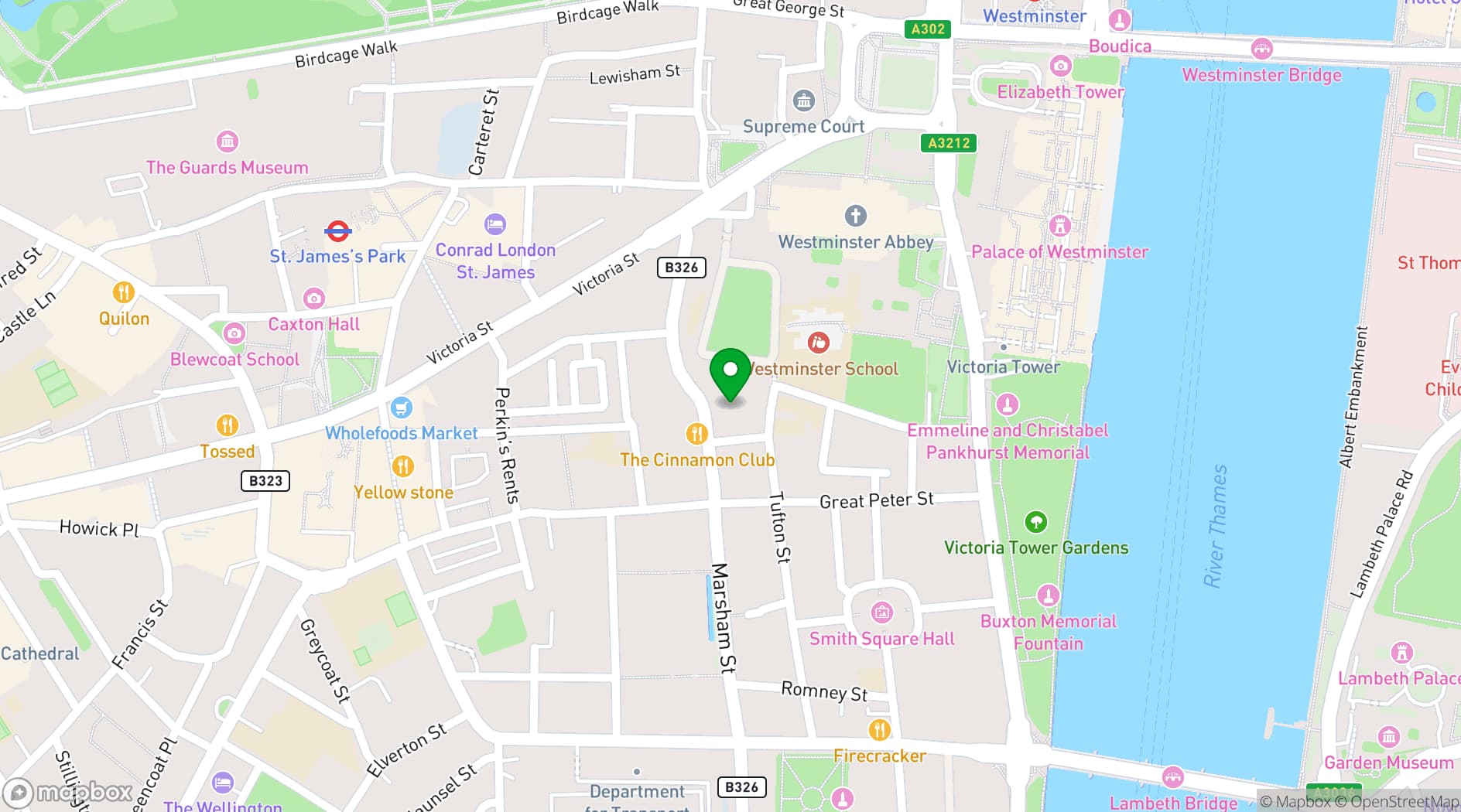 Map showing Church House Westminster