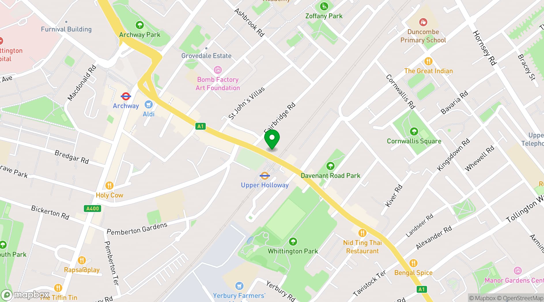 Map showing Riley Studios by Spacemade