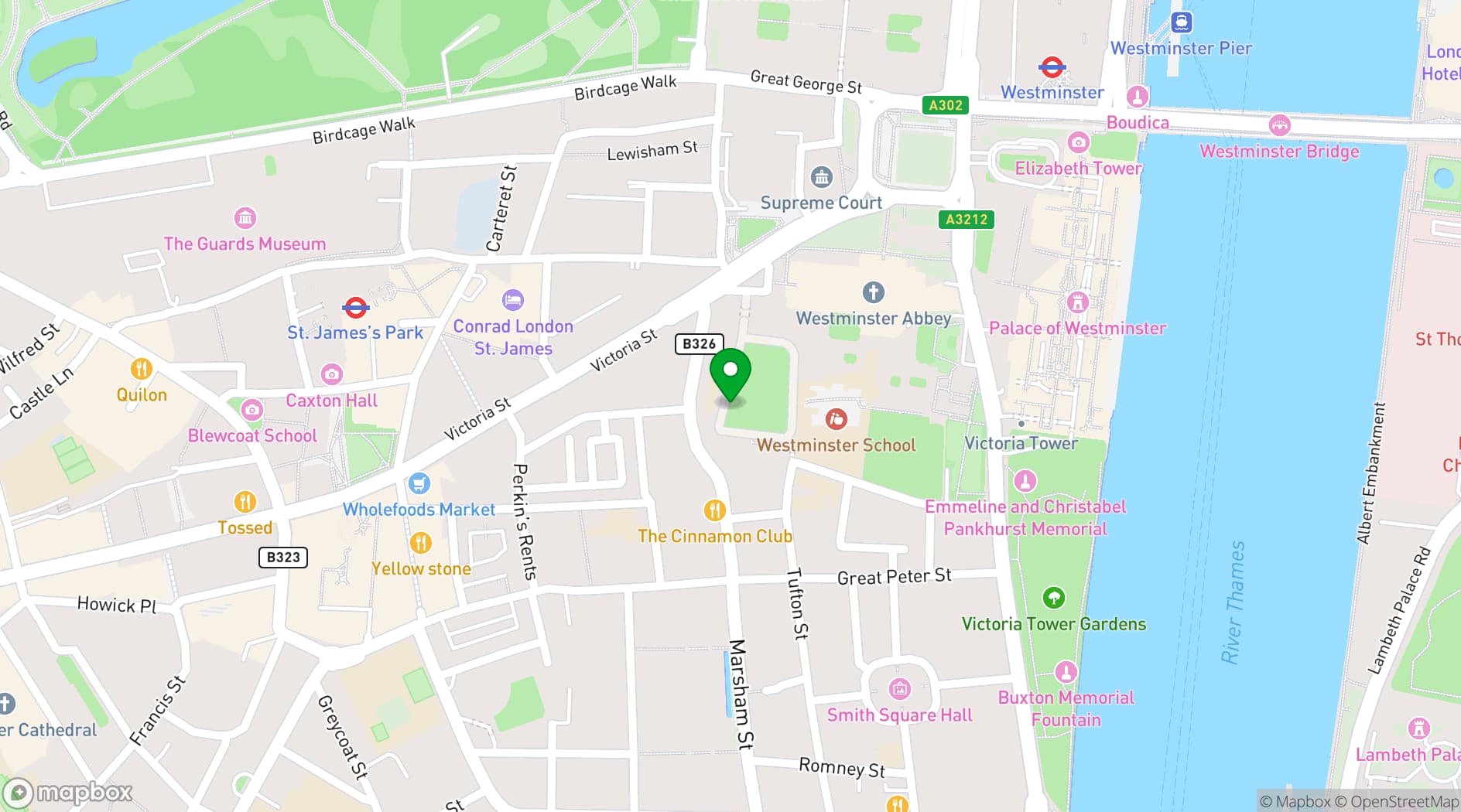 Map showing Church House Westminster