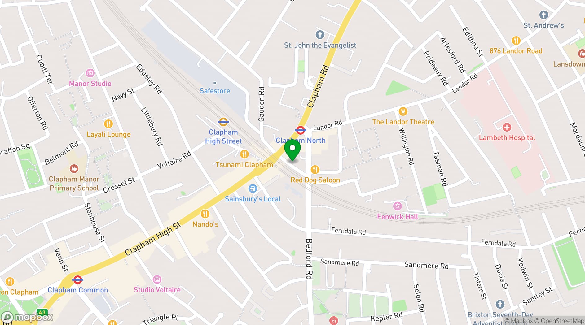 Map showing Train Yard London