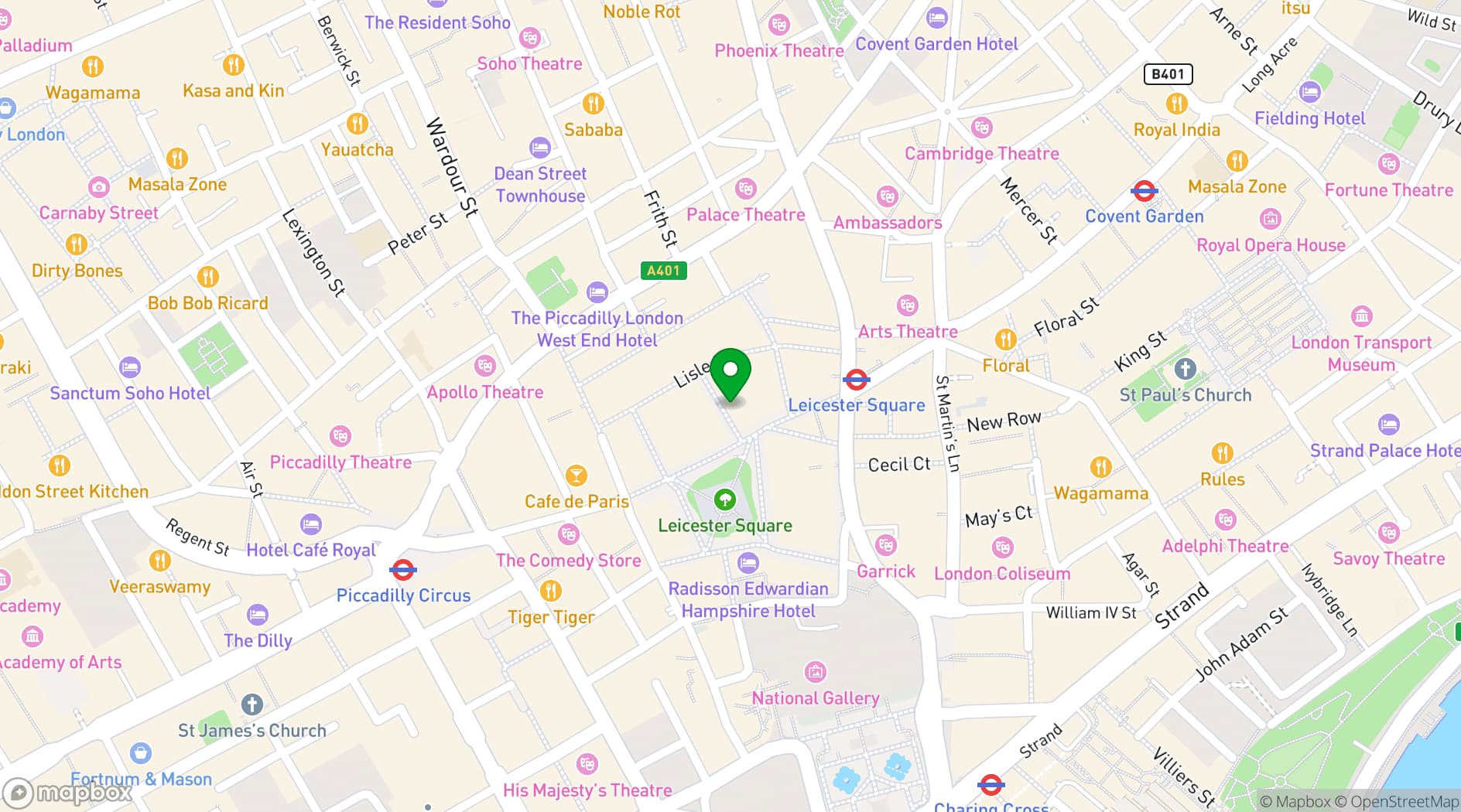 Map showing Victory House Hotel