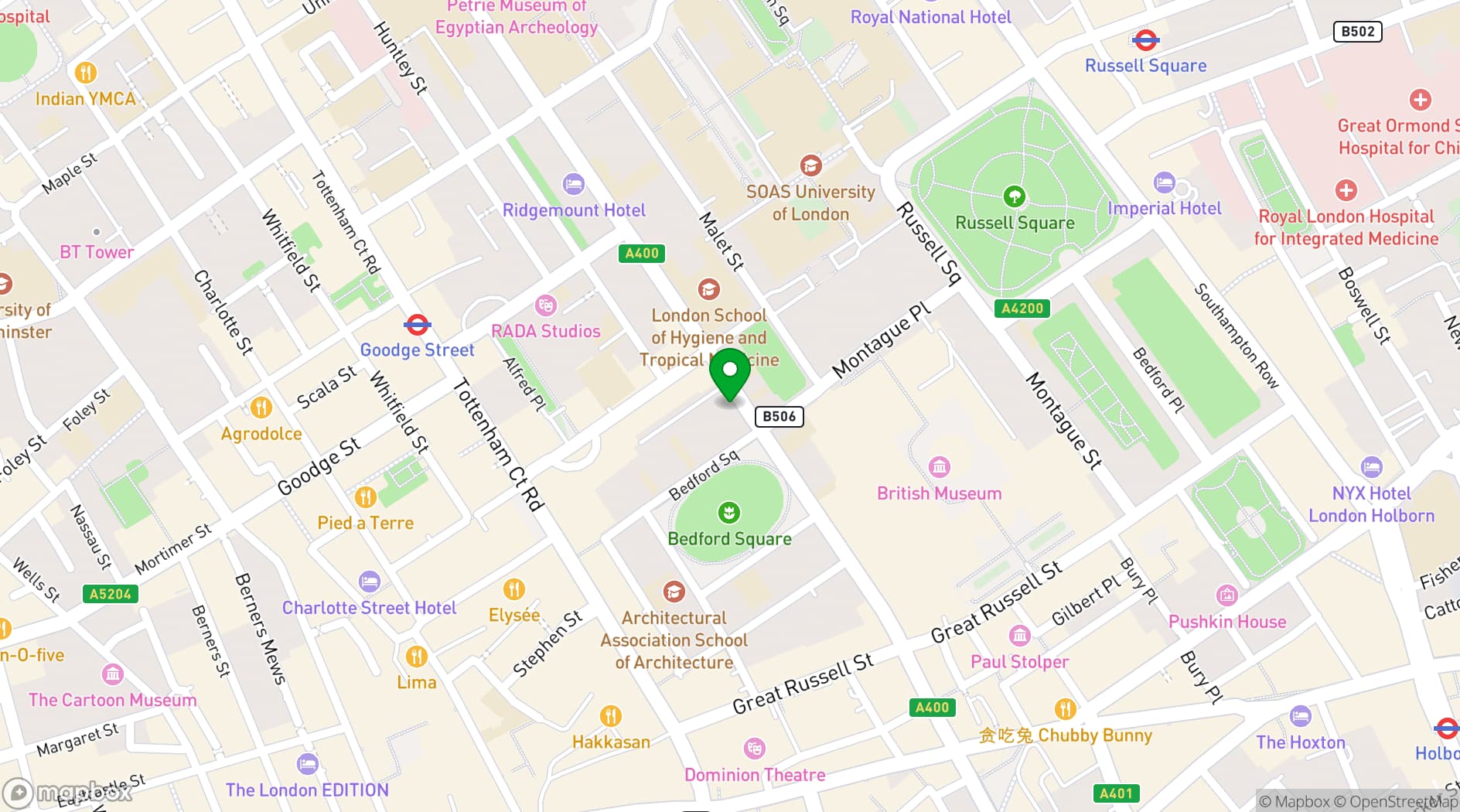 Map showing Fitzrovia House