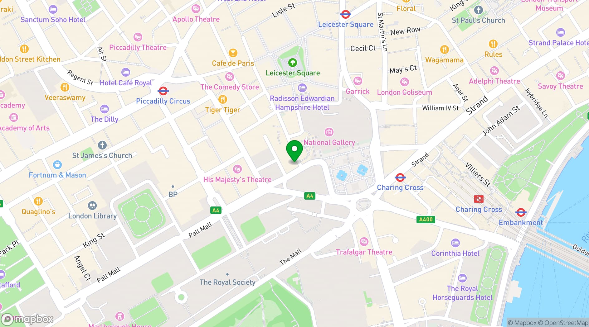 Map showing RWS Gallery