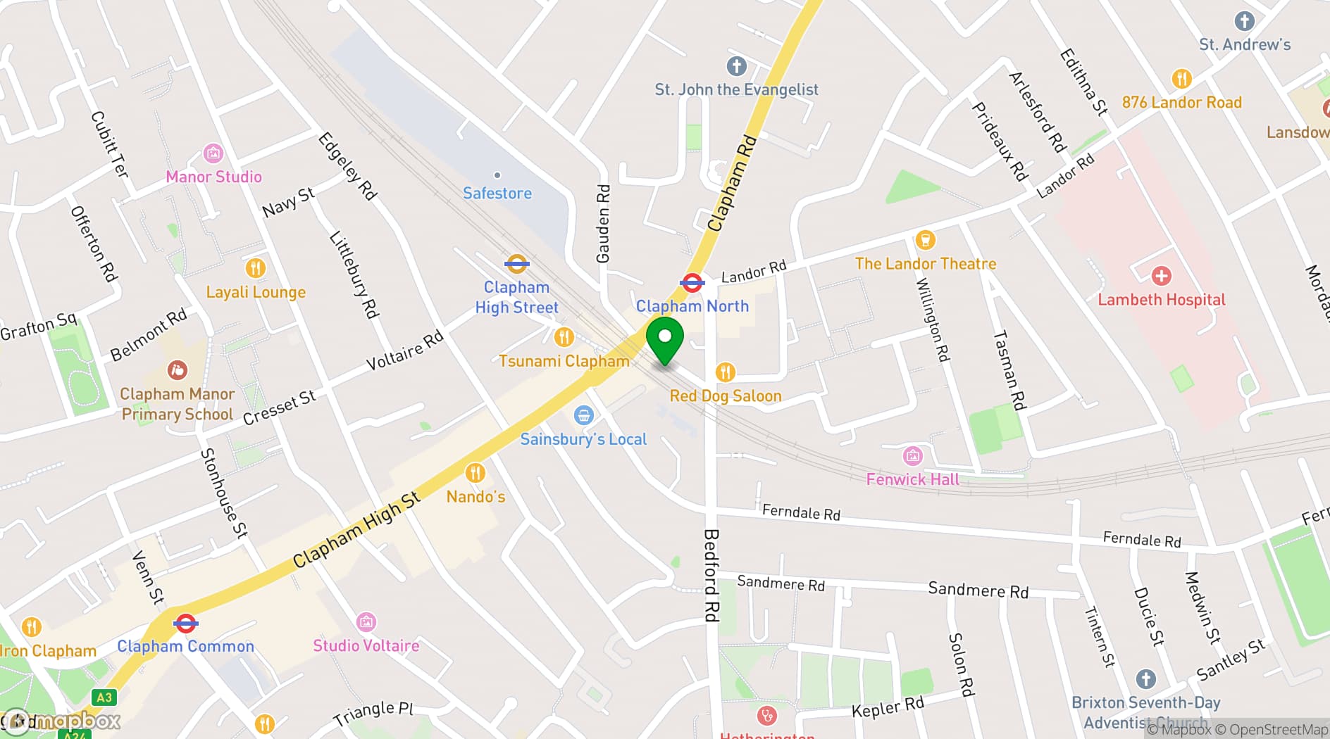 Map showing DUO London