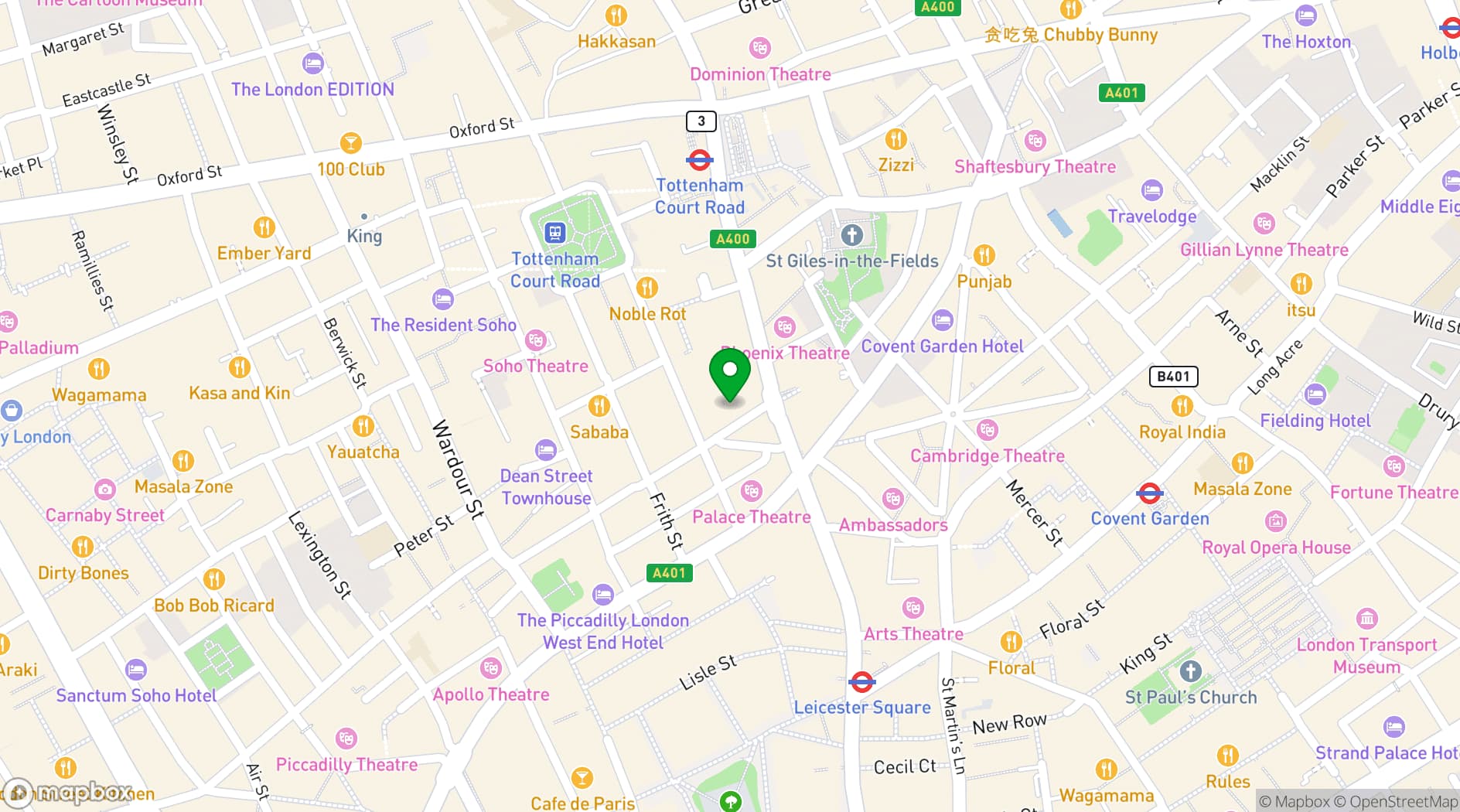 Map showing Swift Soho