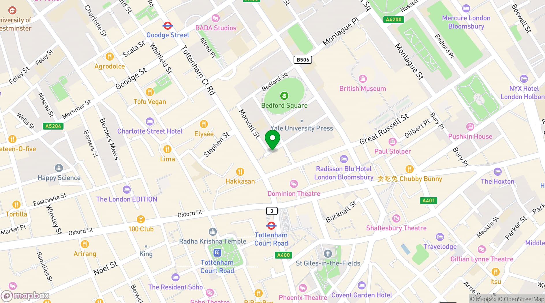 Map showing Hudson's House