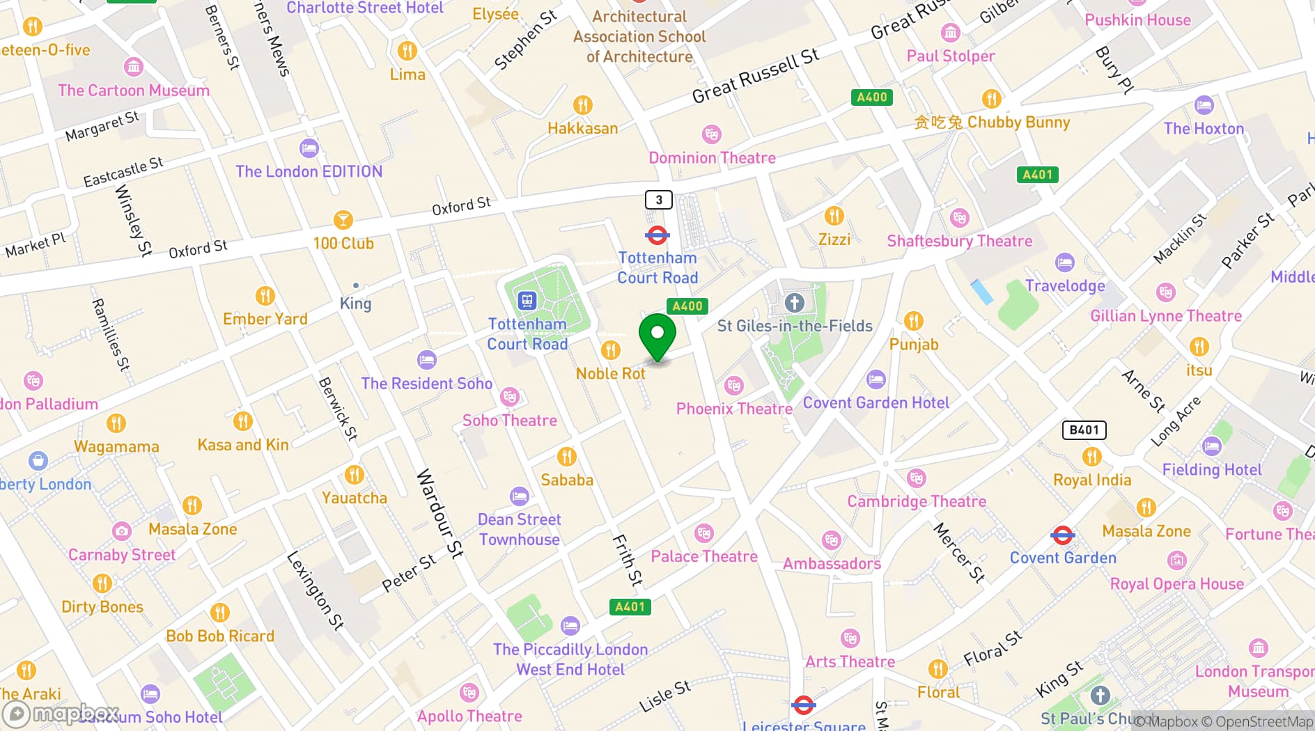 Map showing Daroco Soho