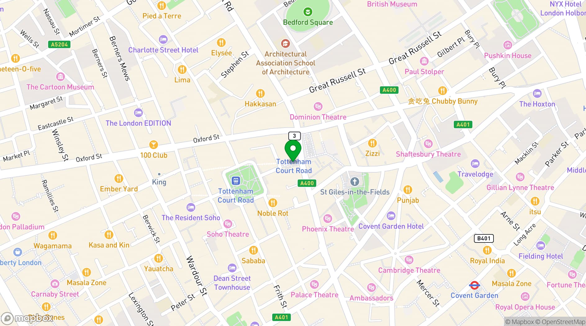 Map showing Sohoplace - London's newest West End theatre