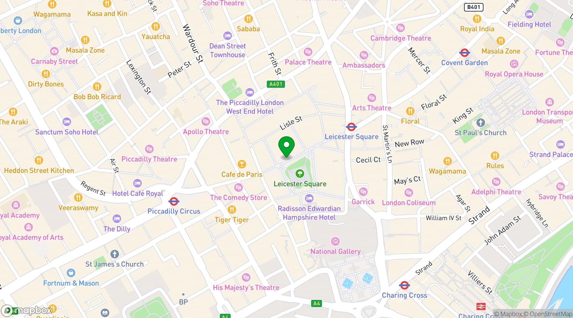 Map showing The Londoner