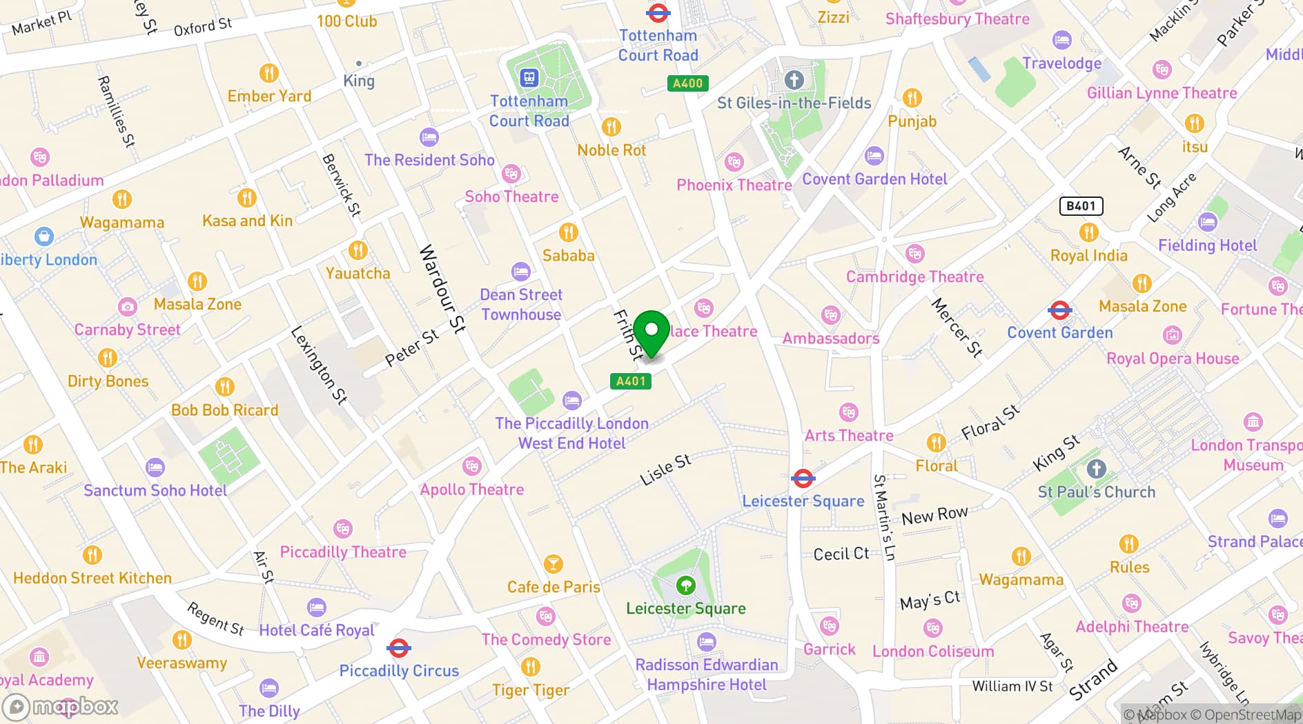 Map showing Curzon Soho