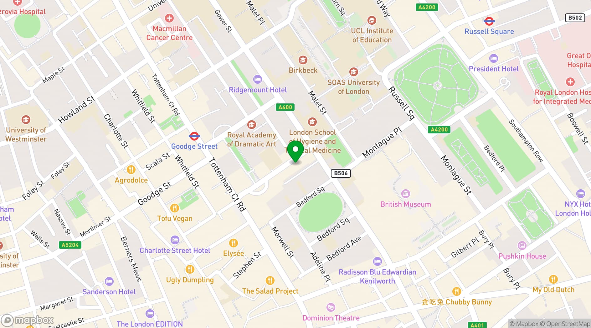 Map showing Amelie's Wine House