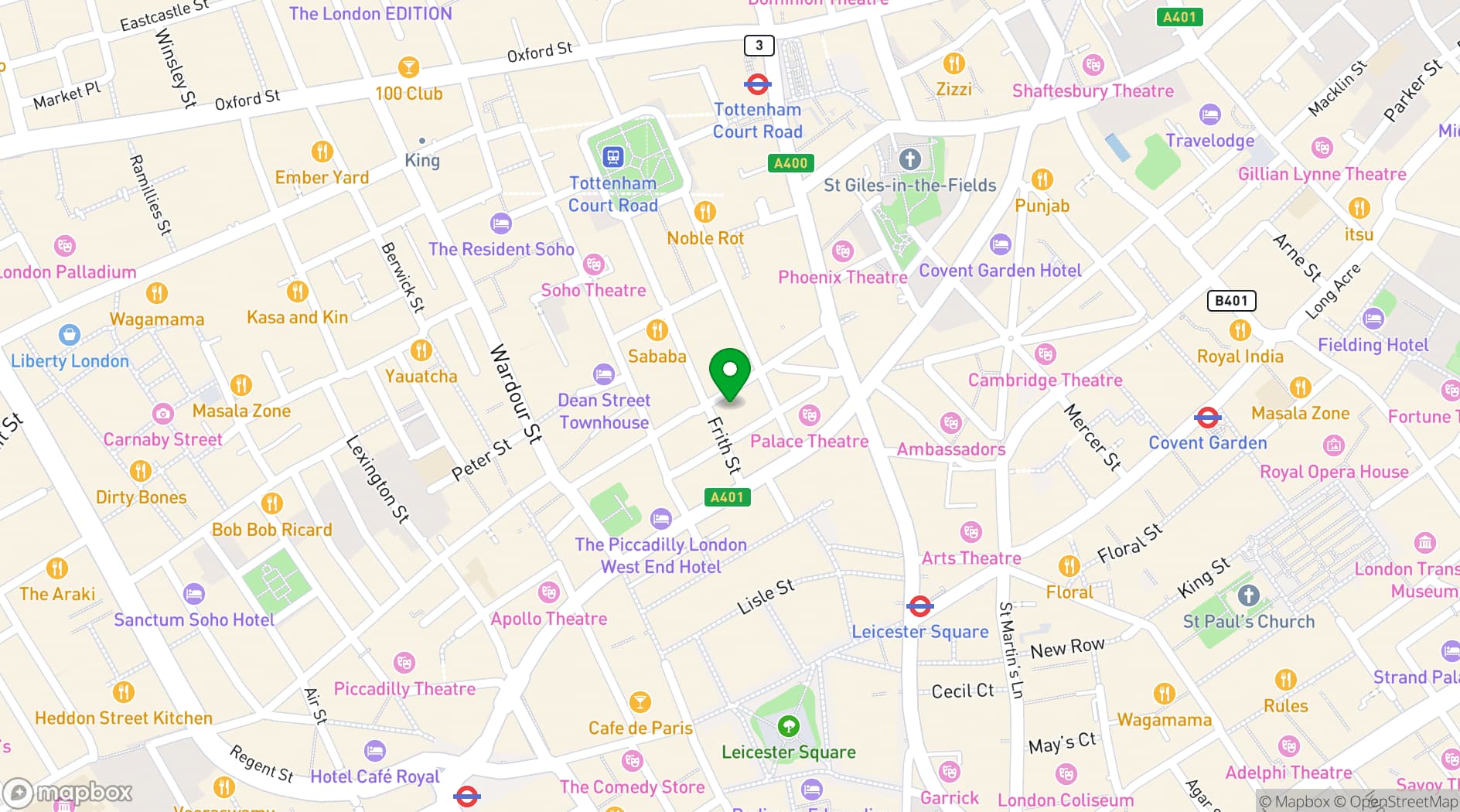 Map showing Bar Soho
