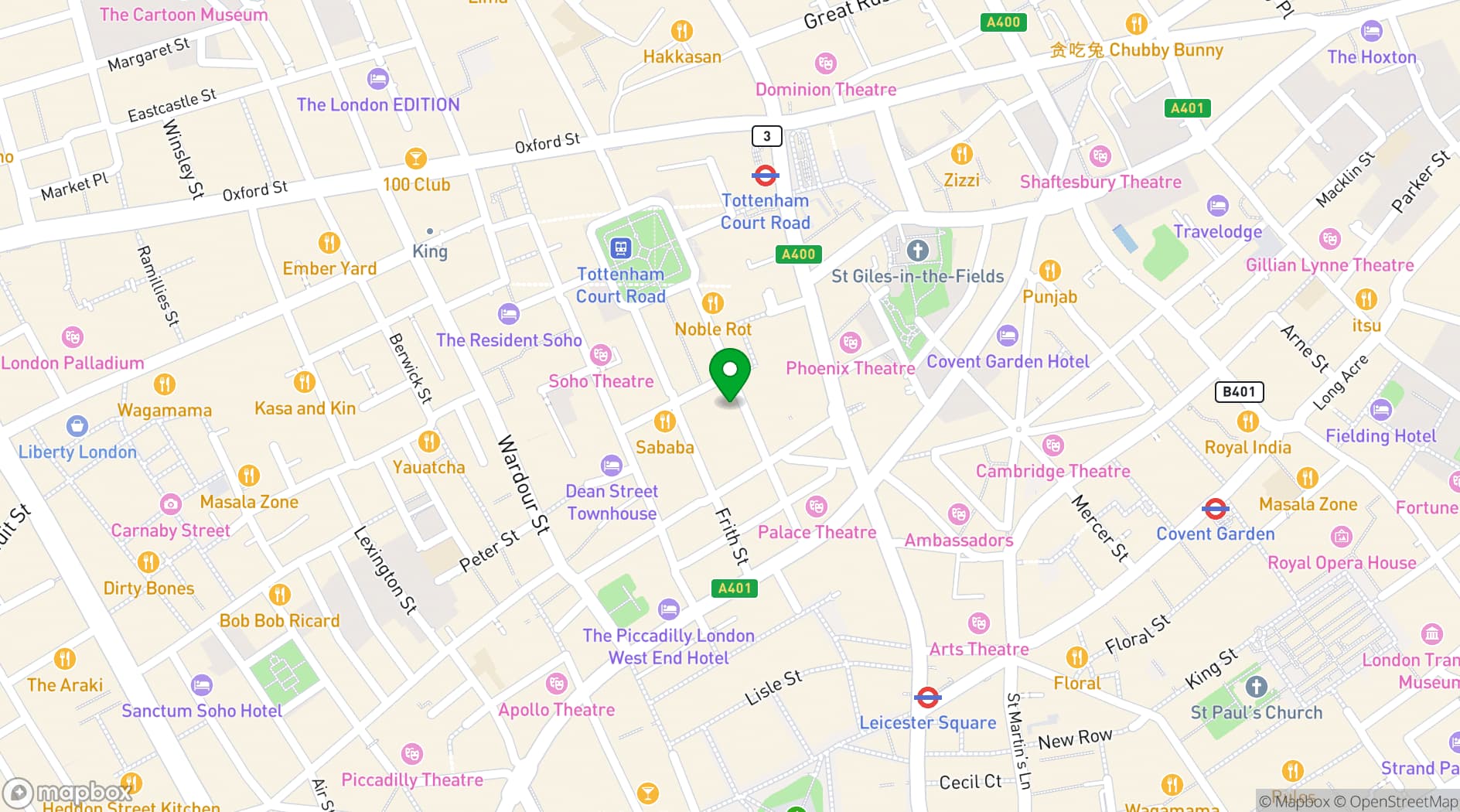 Map showing L'Escargot