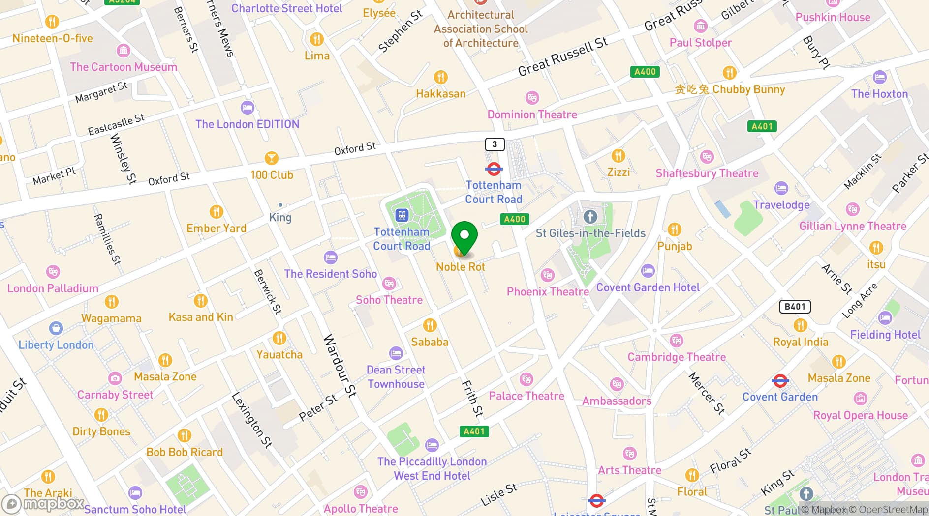 Map showing Louche Soho
