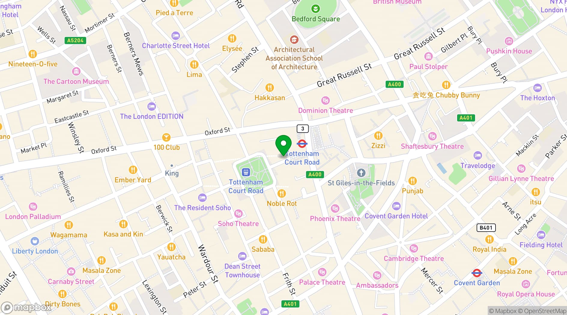 Map showing 21Soho